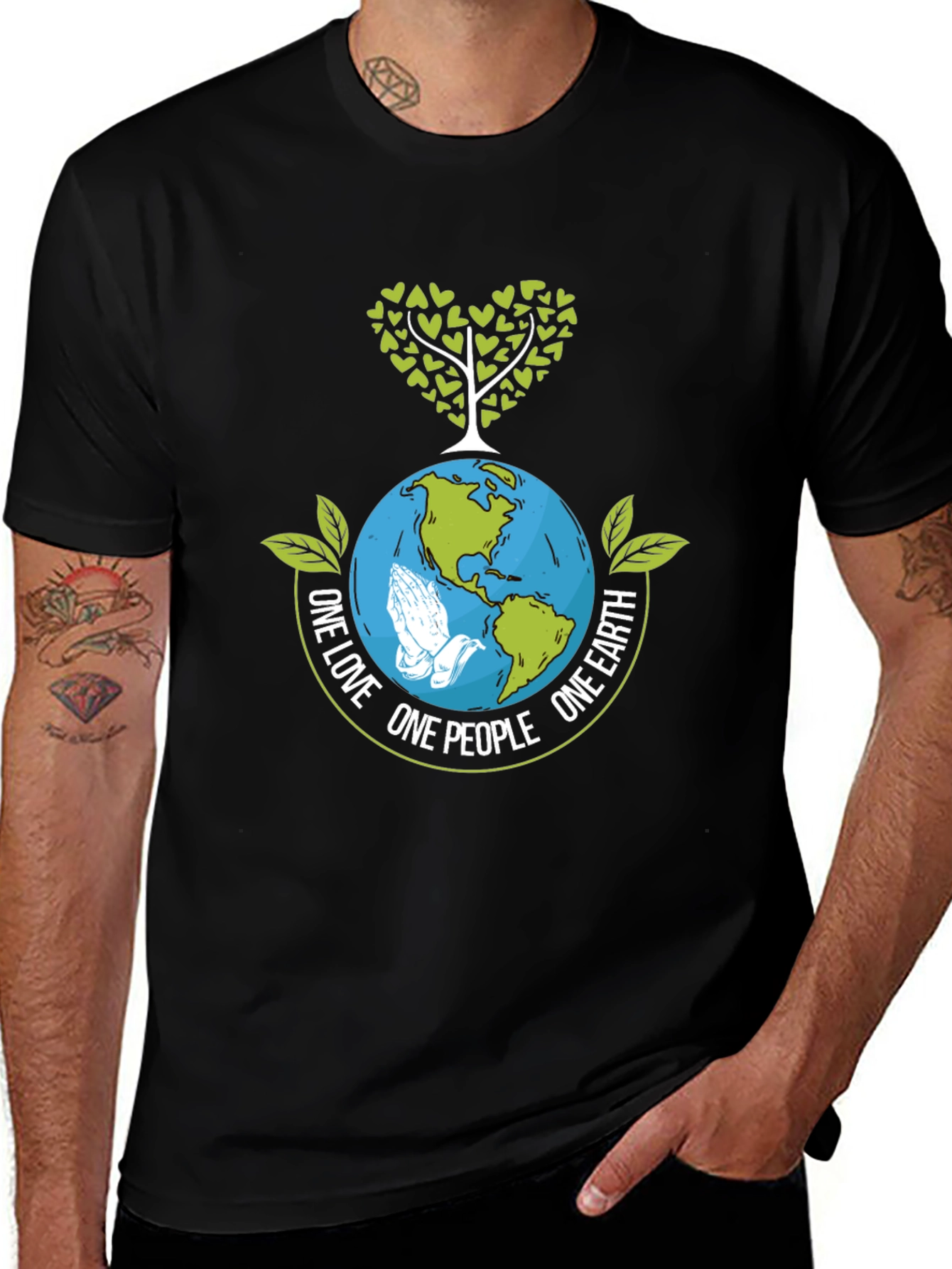 One Love One People Earth Graphic T-Shirt