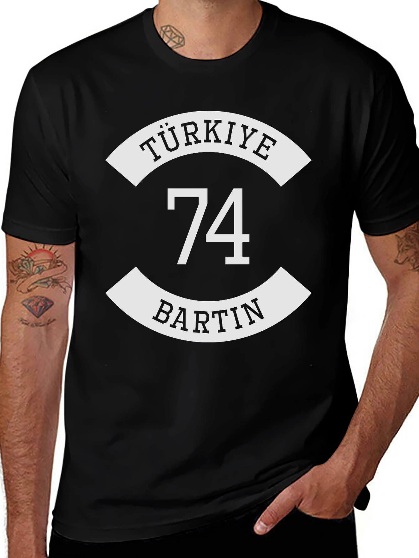 Türkiye Bartin 74 Black T-Shirt