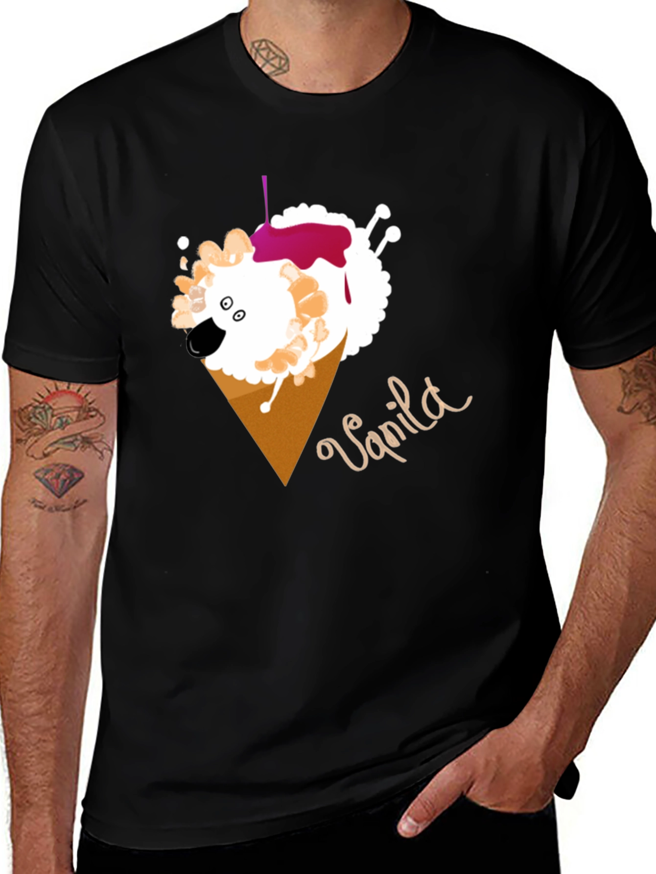 Variant 14 of Vanilla Sheep Cone T-Shirt - Unique Graphic Tee