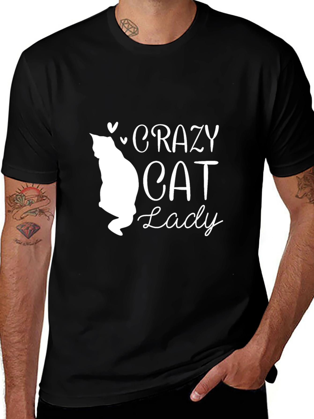 Variant 26 of Crazy Cat Lady Graphic Tee - Black