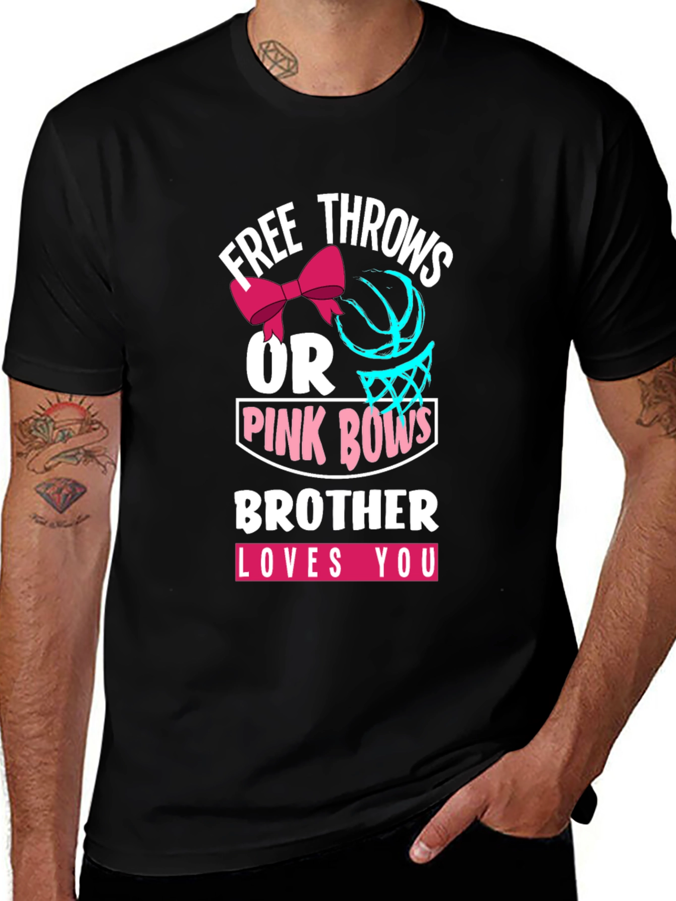 Variant 12 of Free Throws or Pink Bows Brother T-Shirt