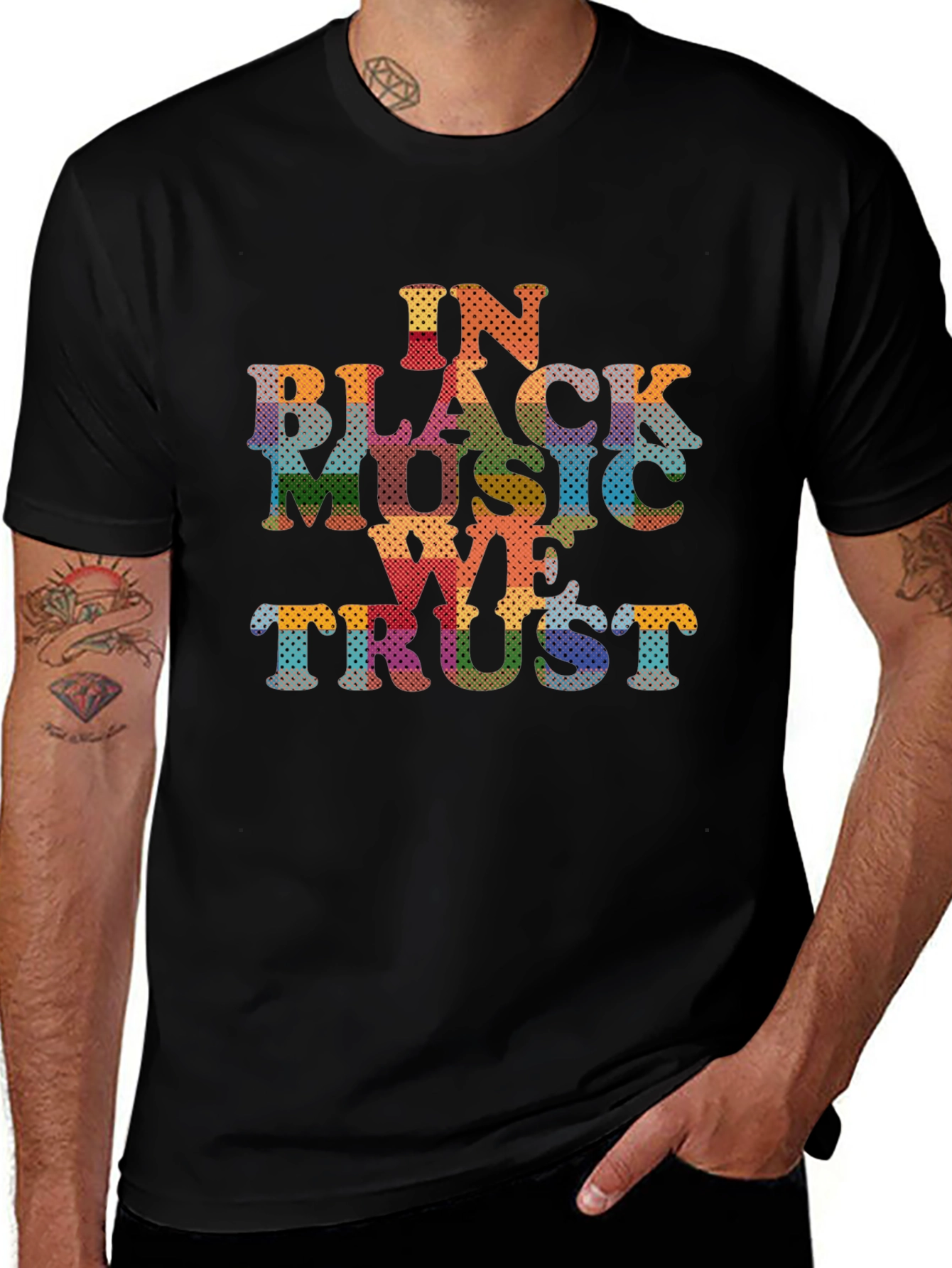 Variant 3 of In Black Music We Trust Graphic Tee