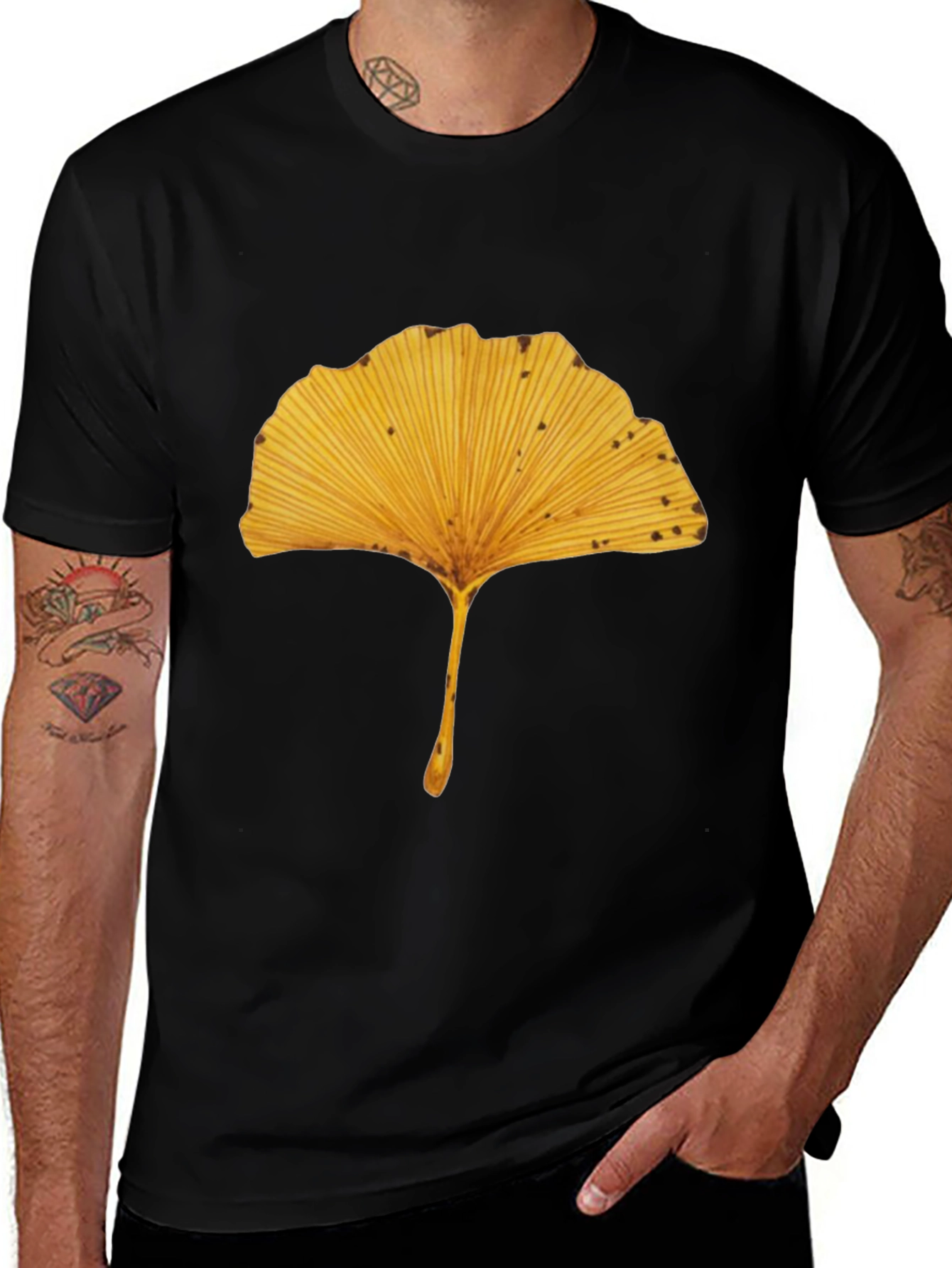 Variant 14 of Ginkgo Leaf Graphic Tee - Nature Inspired Print