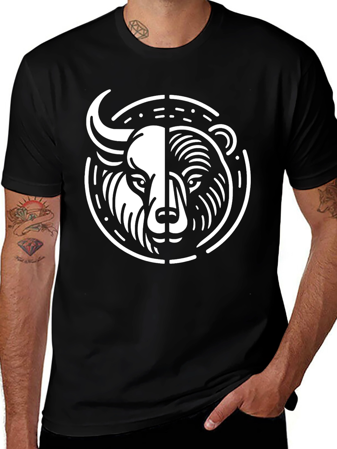 Variant 7 of Black Bull & Bear Graphic Tee