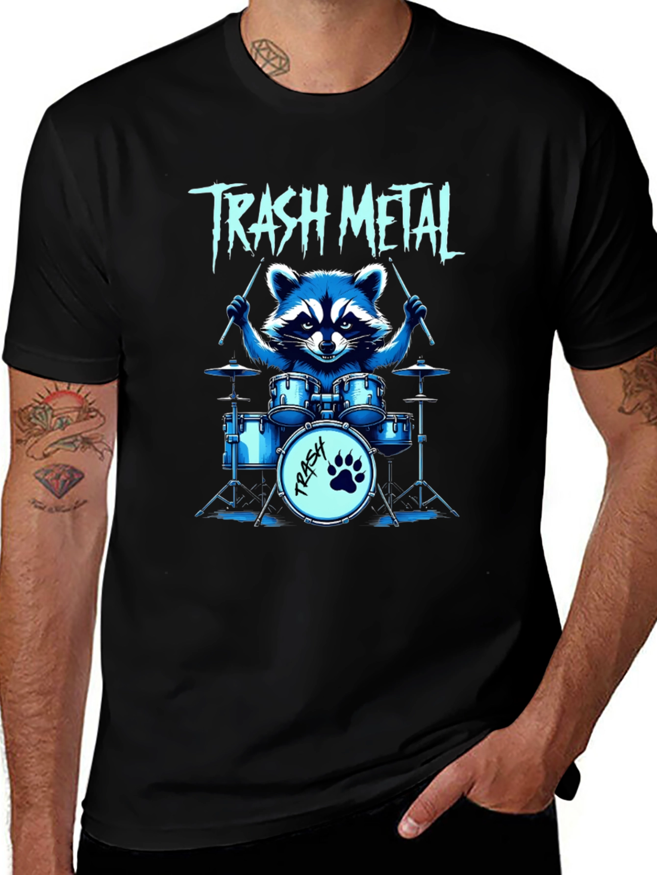 Variant 20 of Trash Metal Raccoon Drummer T-Shirt