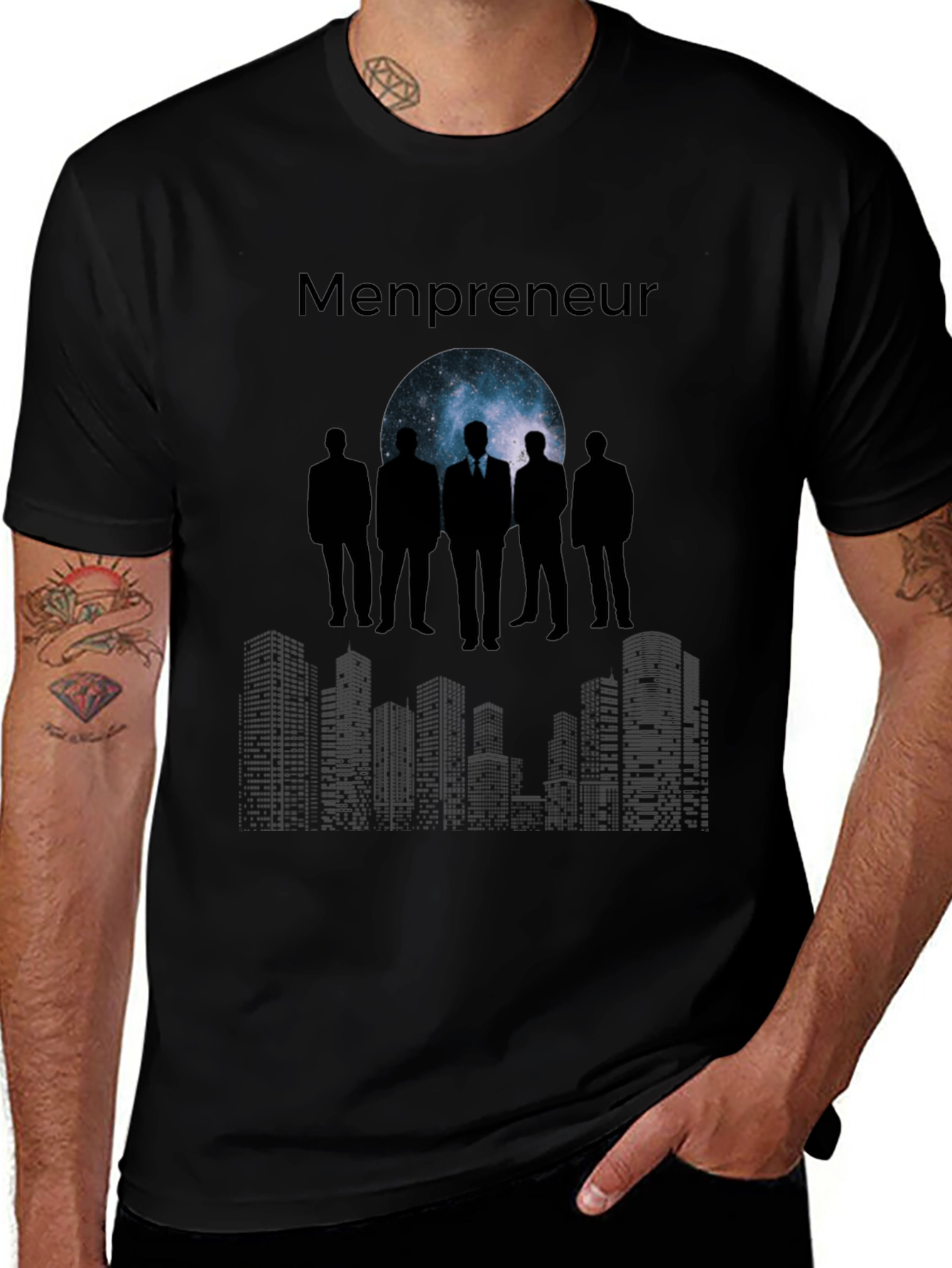 Menpreneur Graphic T-Shirt - Cityscape & Businessmen