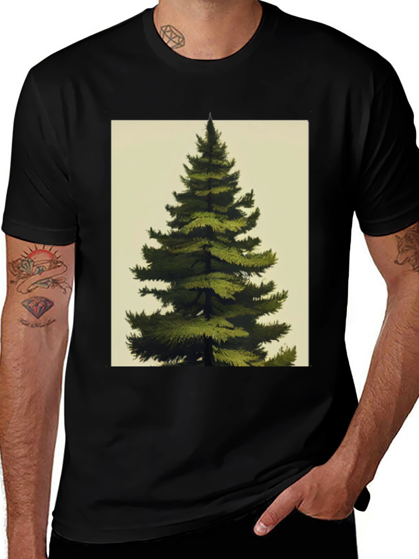 Evergreen Tree Graphic Tee - Nature Lover's T-Shirt