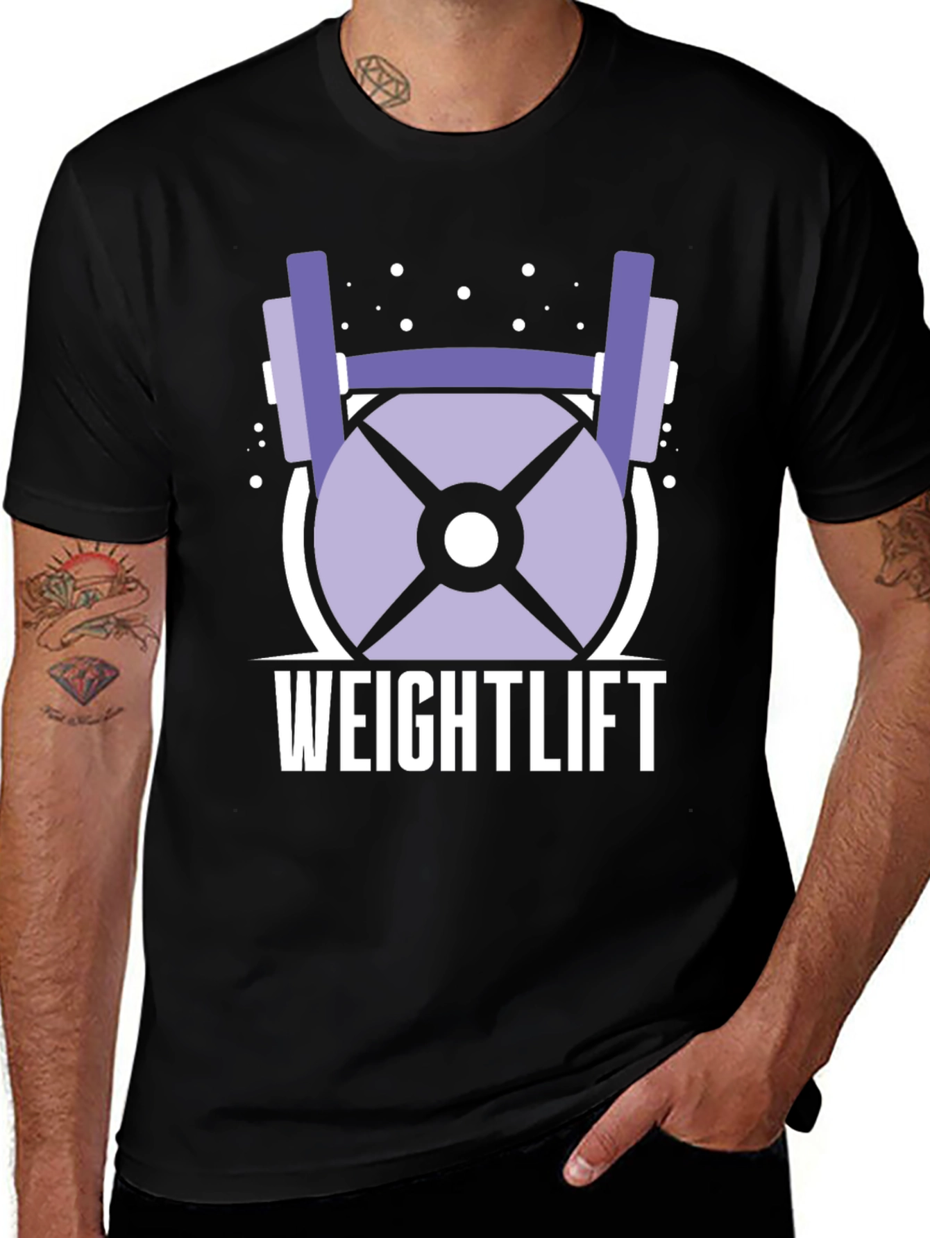 Variant 17 of Weightlifting Graphic Black T-Shirt