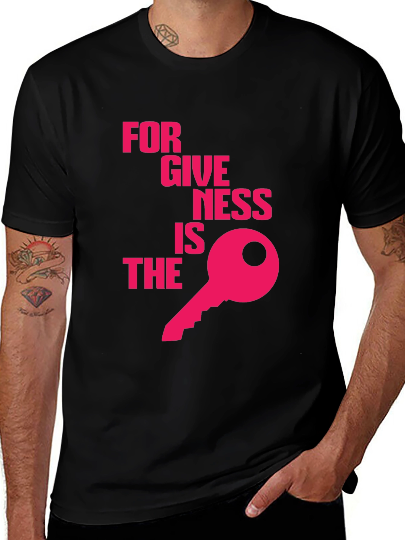 Variant 22 of Forgiveness is Key Graphic T-Shirt - Black