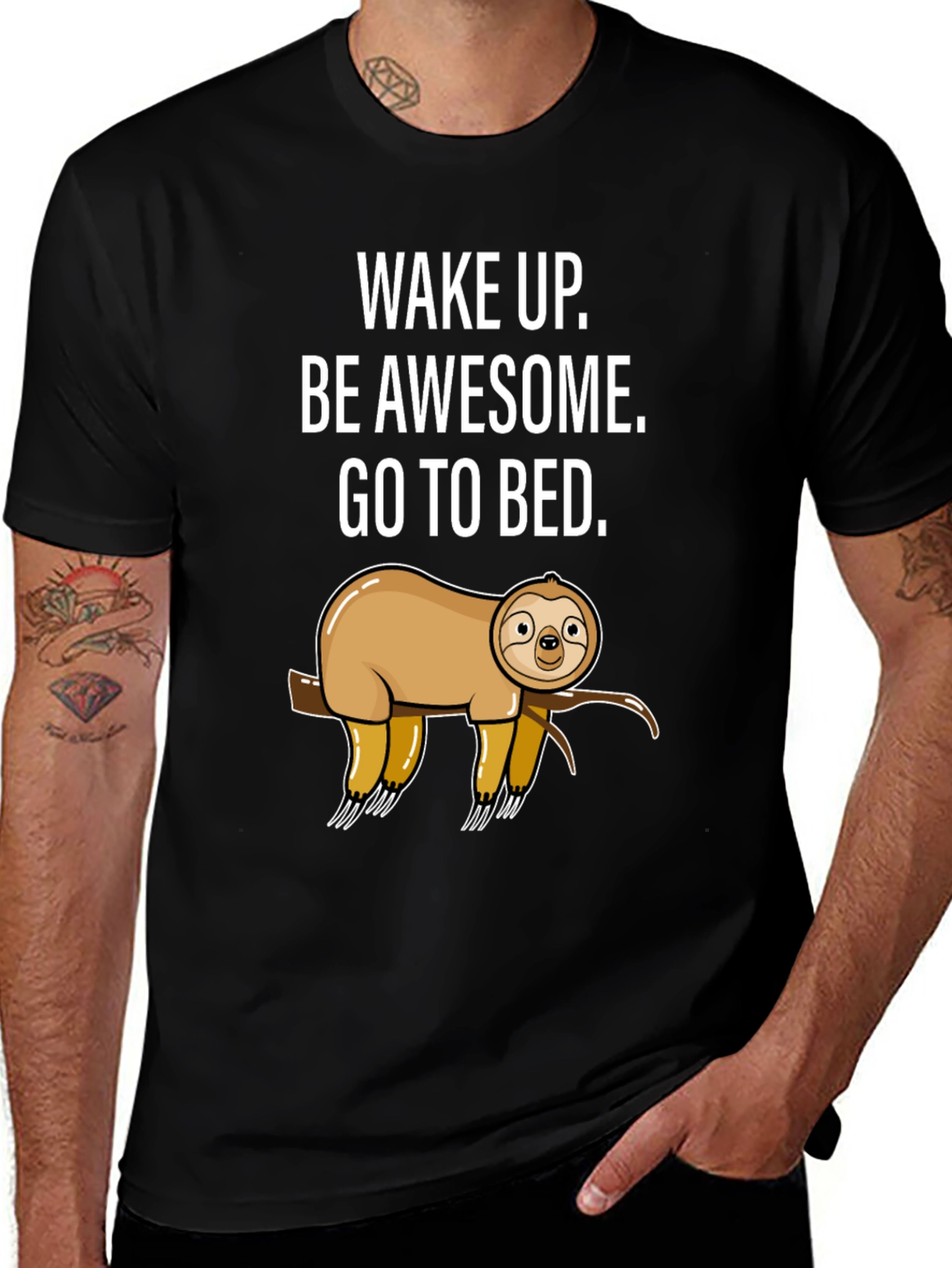 Variant 17 of Sloth Graphic T-Shirt - Wake Up Be Awesome