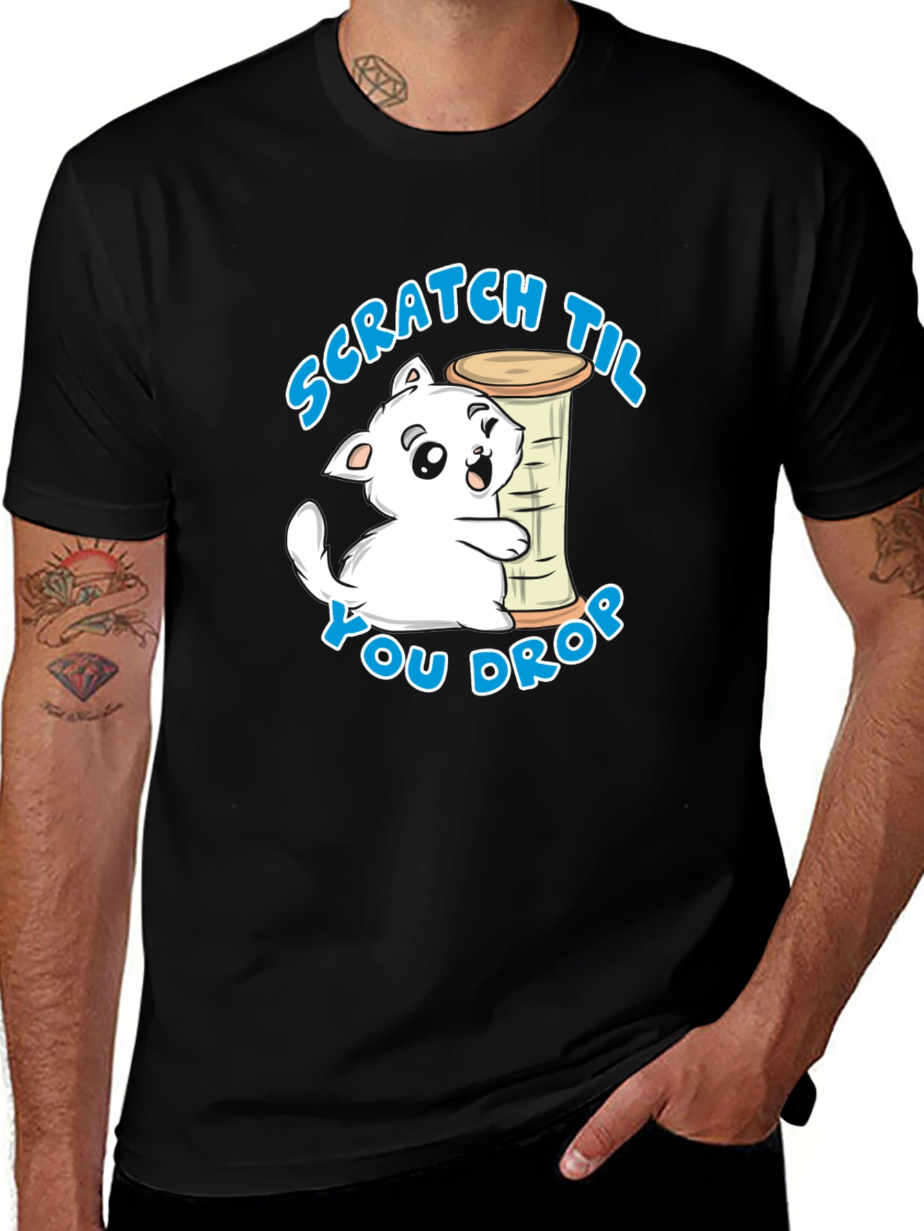 Variant 8 of Scratch Til You Drop Cat Graphic T-Shirt