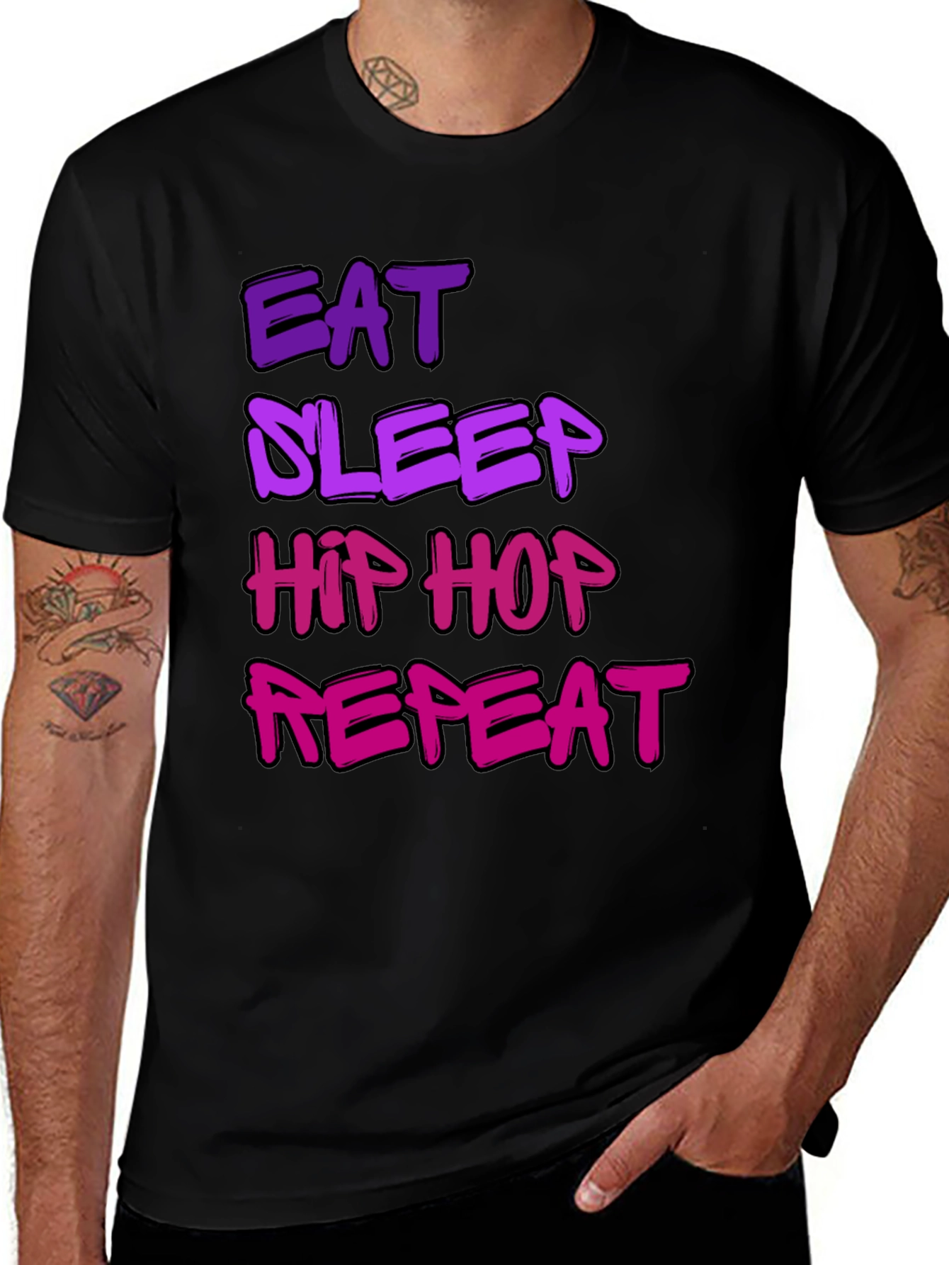 Variant 10 of Eat Sleep Hip Hop Repeat Graphic T-Shirt
