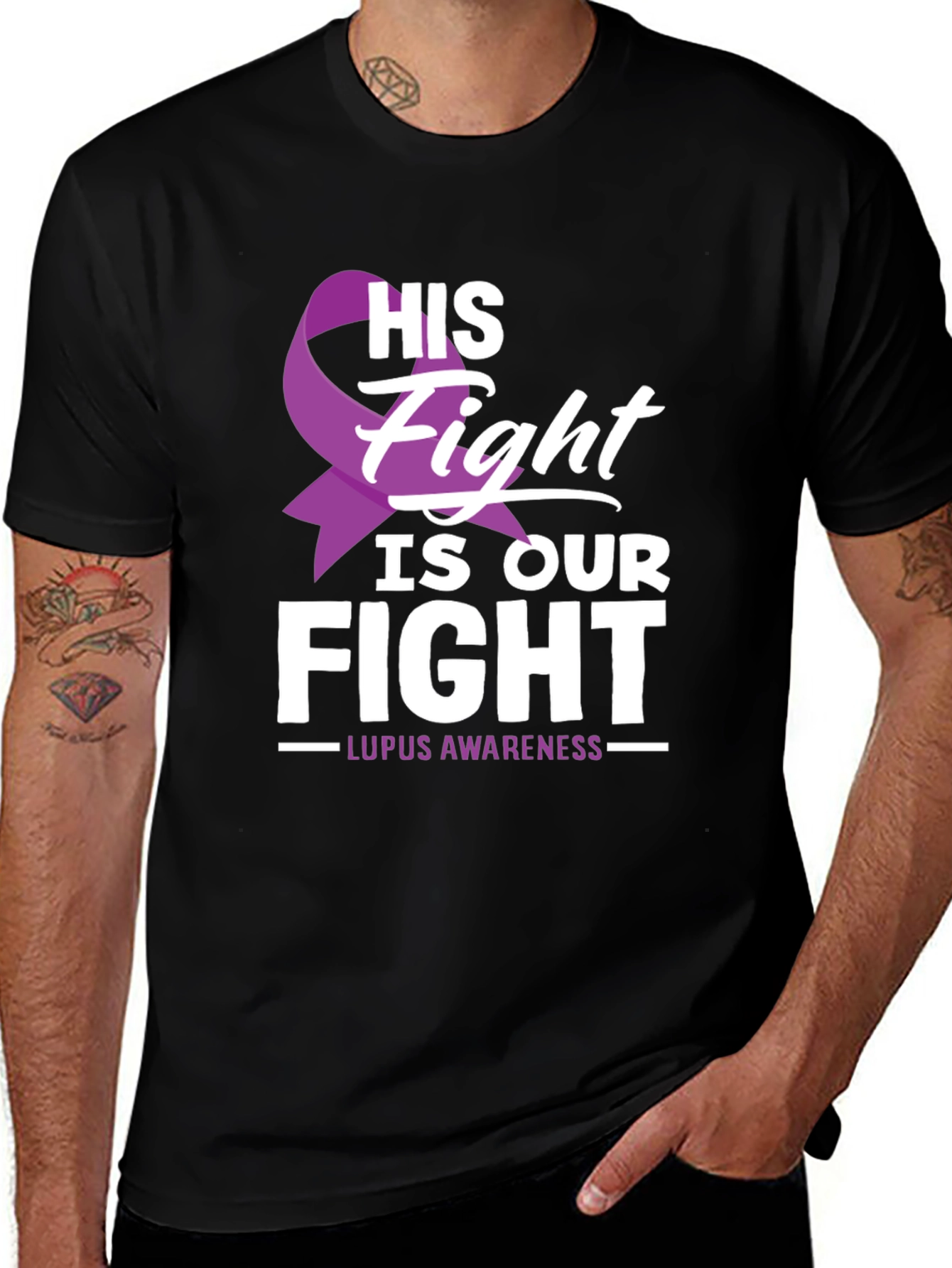 Variant 12 of Lupus Awareness T-Shirt - His Fight Is Our Fight