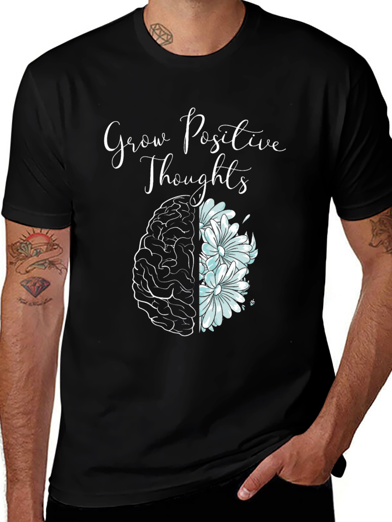 Variant 16 of Grow Positive Thoughts Graphic T-Shirt