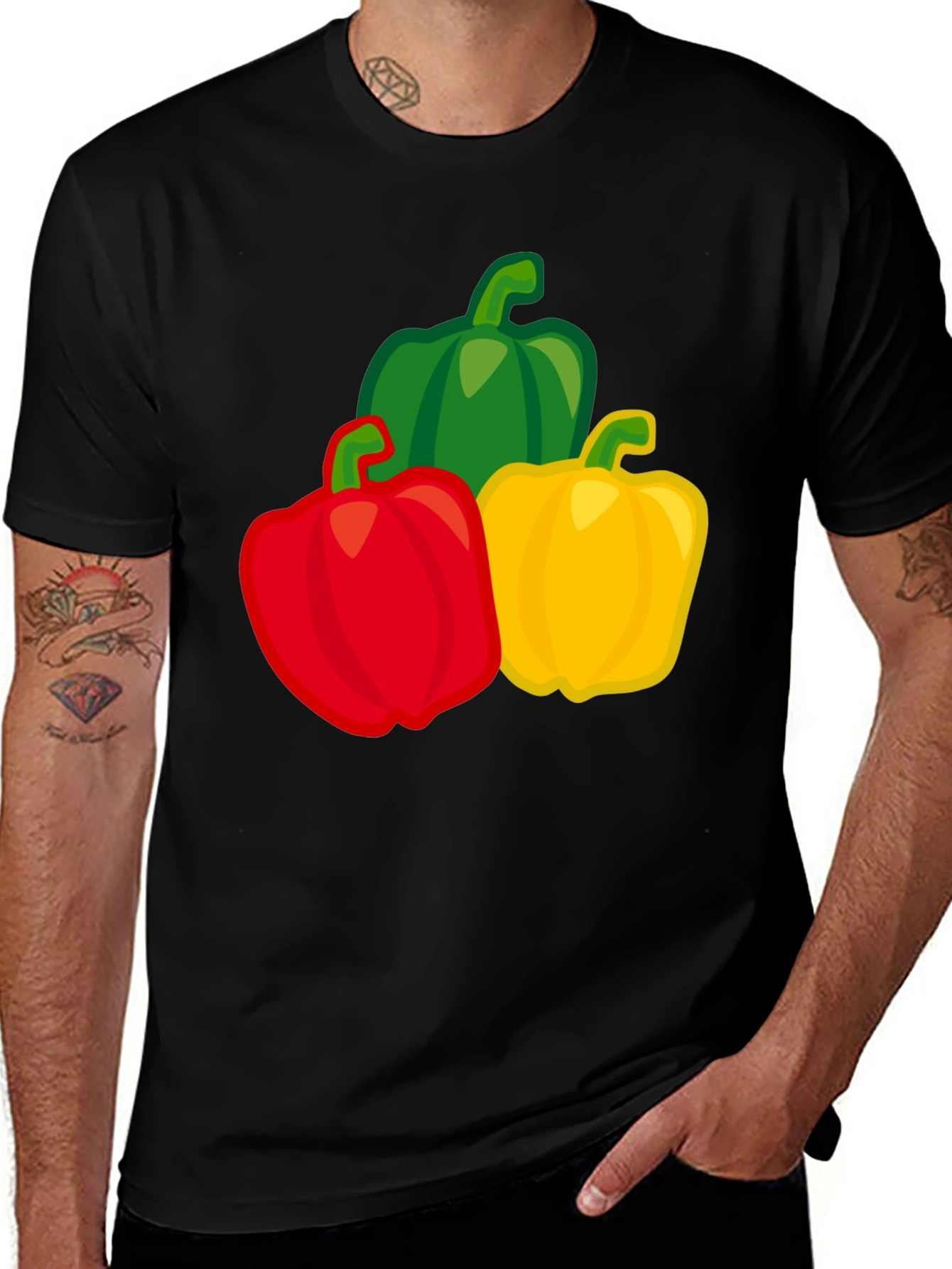 Variant 15 of Colorful Pepper T-Shirt - Fun Vegetable Graphic Tee