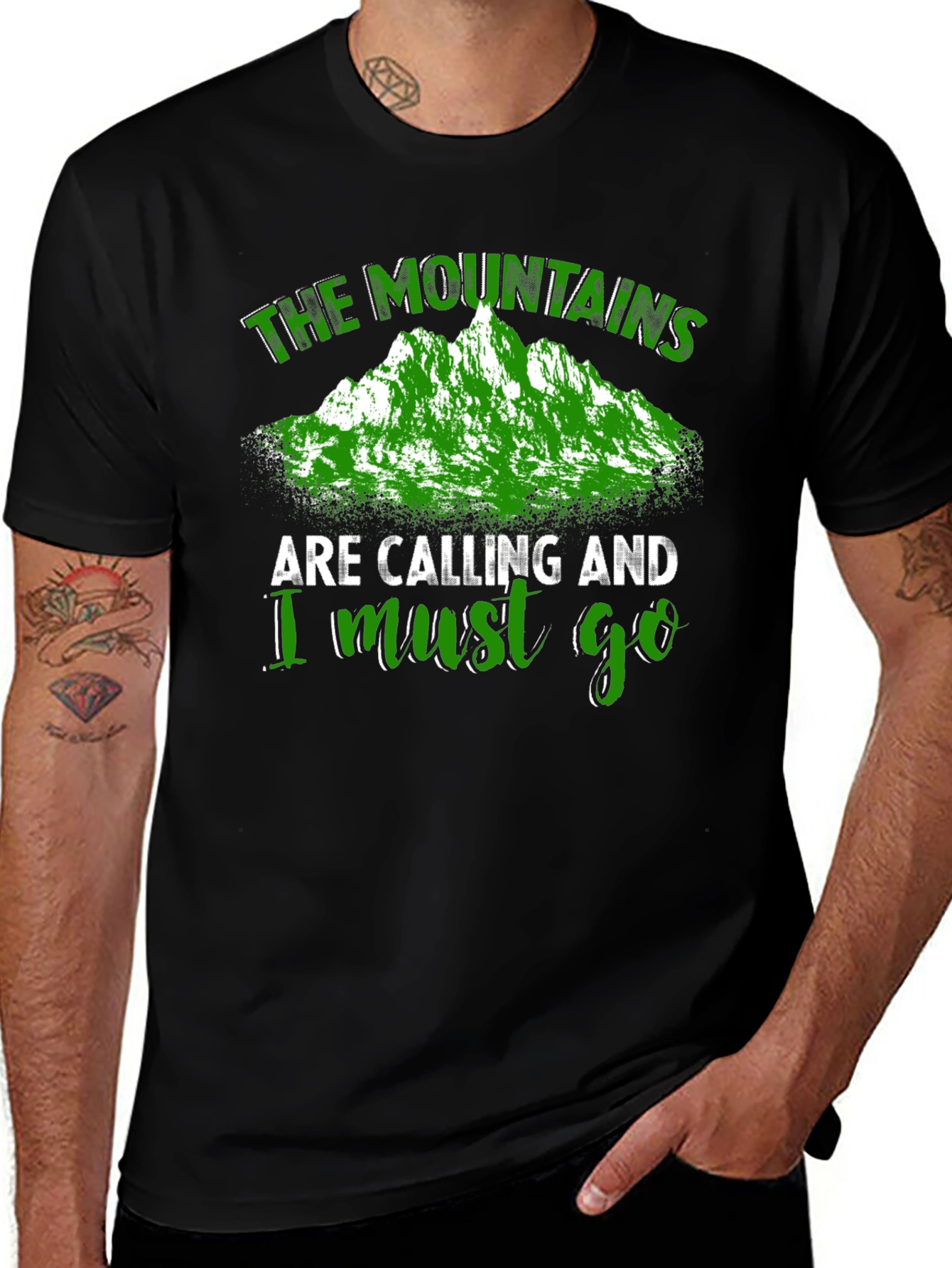 Variant 23 of Mountain Calling Tee - Adventure Awaits!