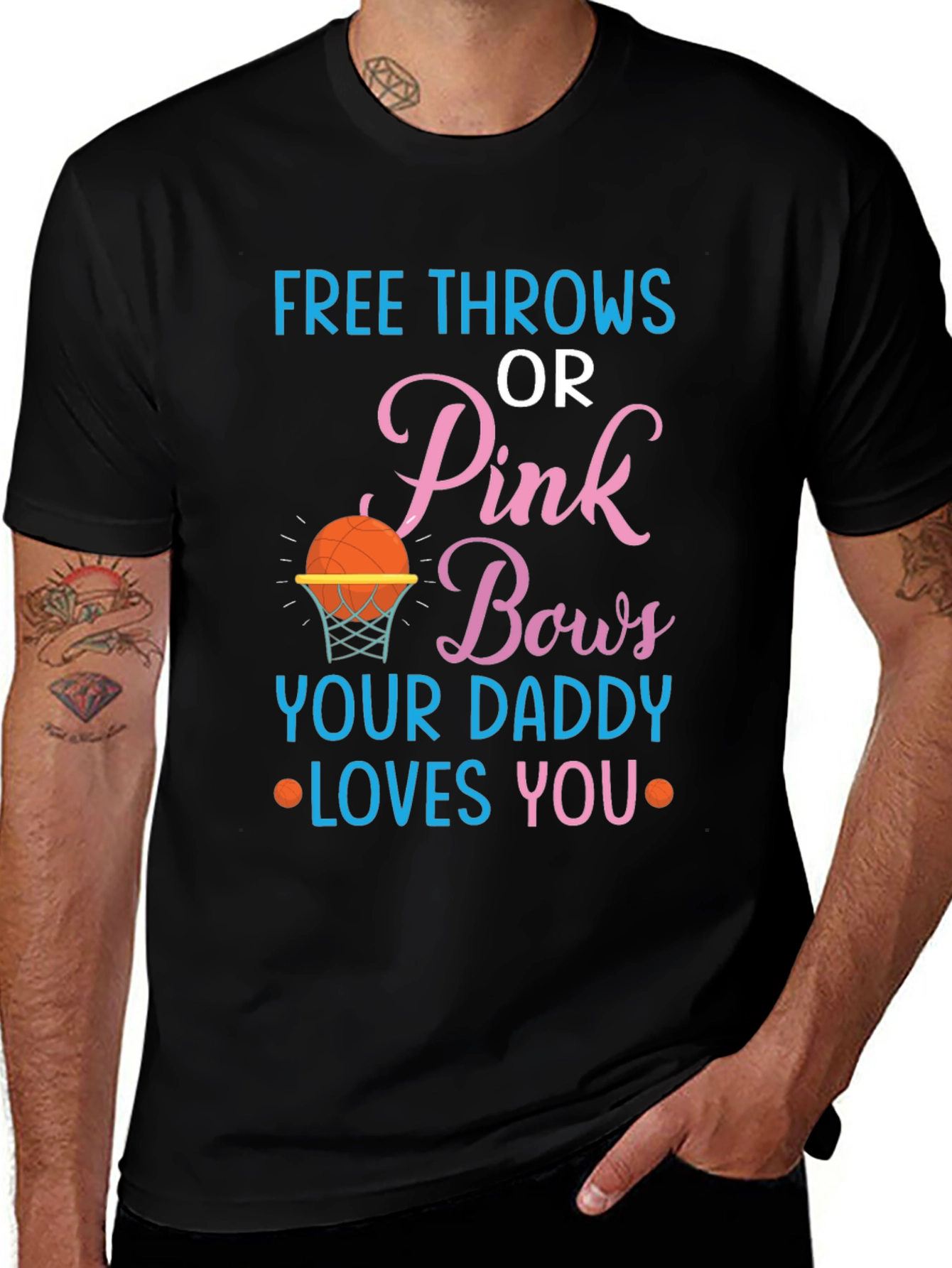 Variant 15 of Free Throws or Pink Bows Gender Reveal T-Shirt