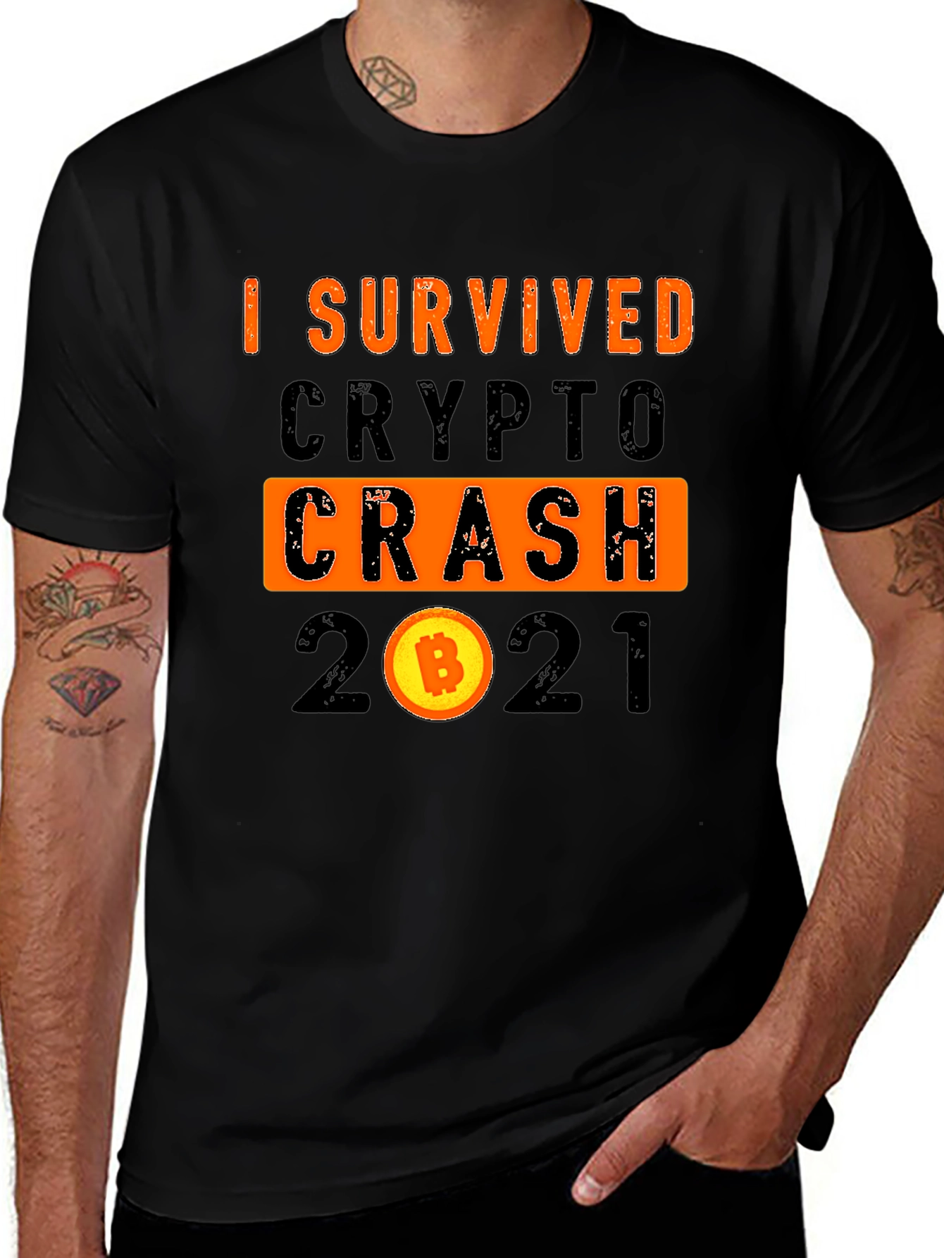 Variant 2 of I Survived Crypto Crash 2021 T-Shirt
