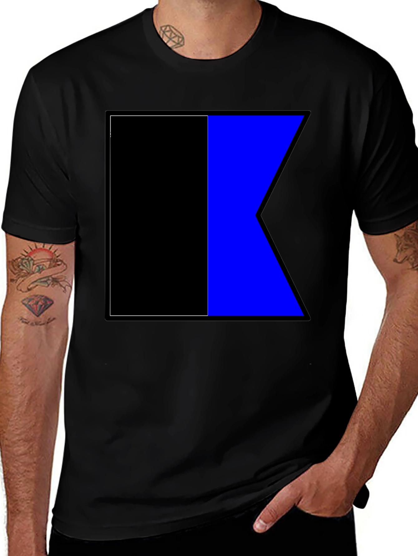 Variant 30 of Nautical Flag Graphic Tee - Black & Blue Signal Shirt