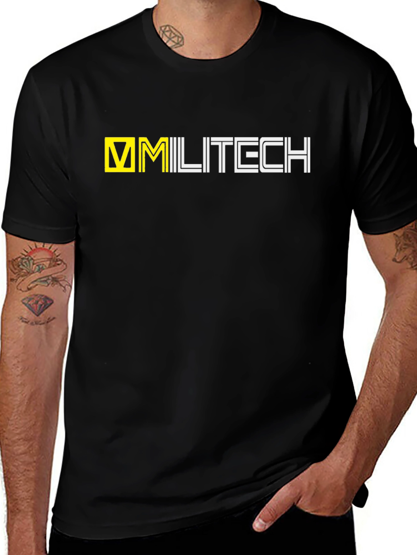 Variant 3 of MILITECH Graphic Tee - Black Crew Neck