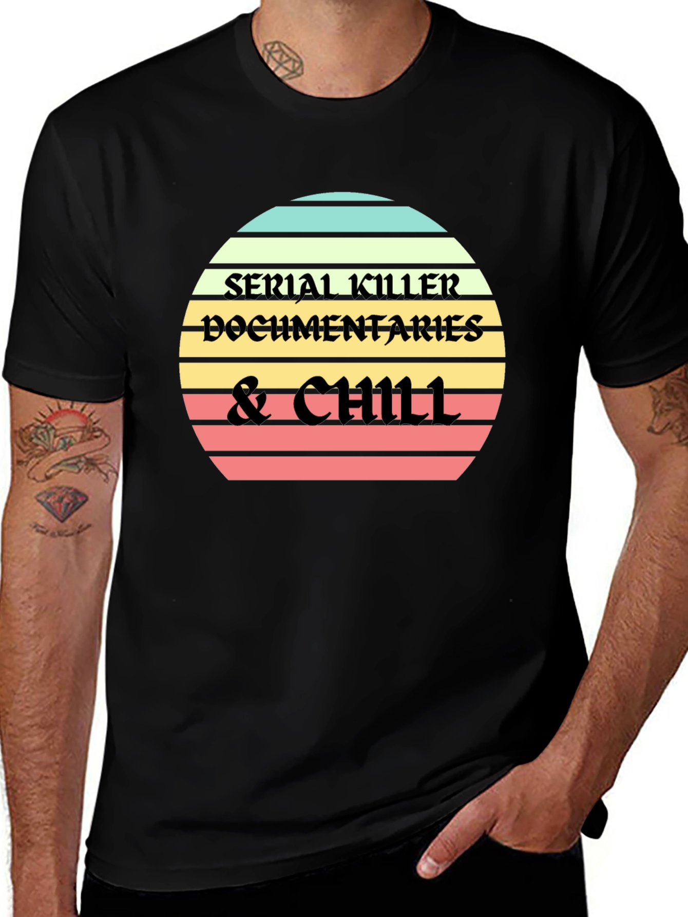 Variant 30 of Serial Killer Documentaries & Chill Black T-Shirt