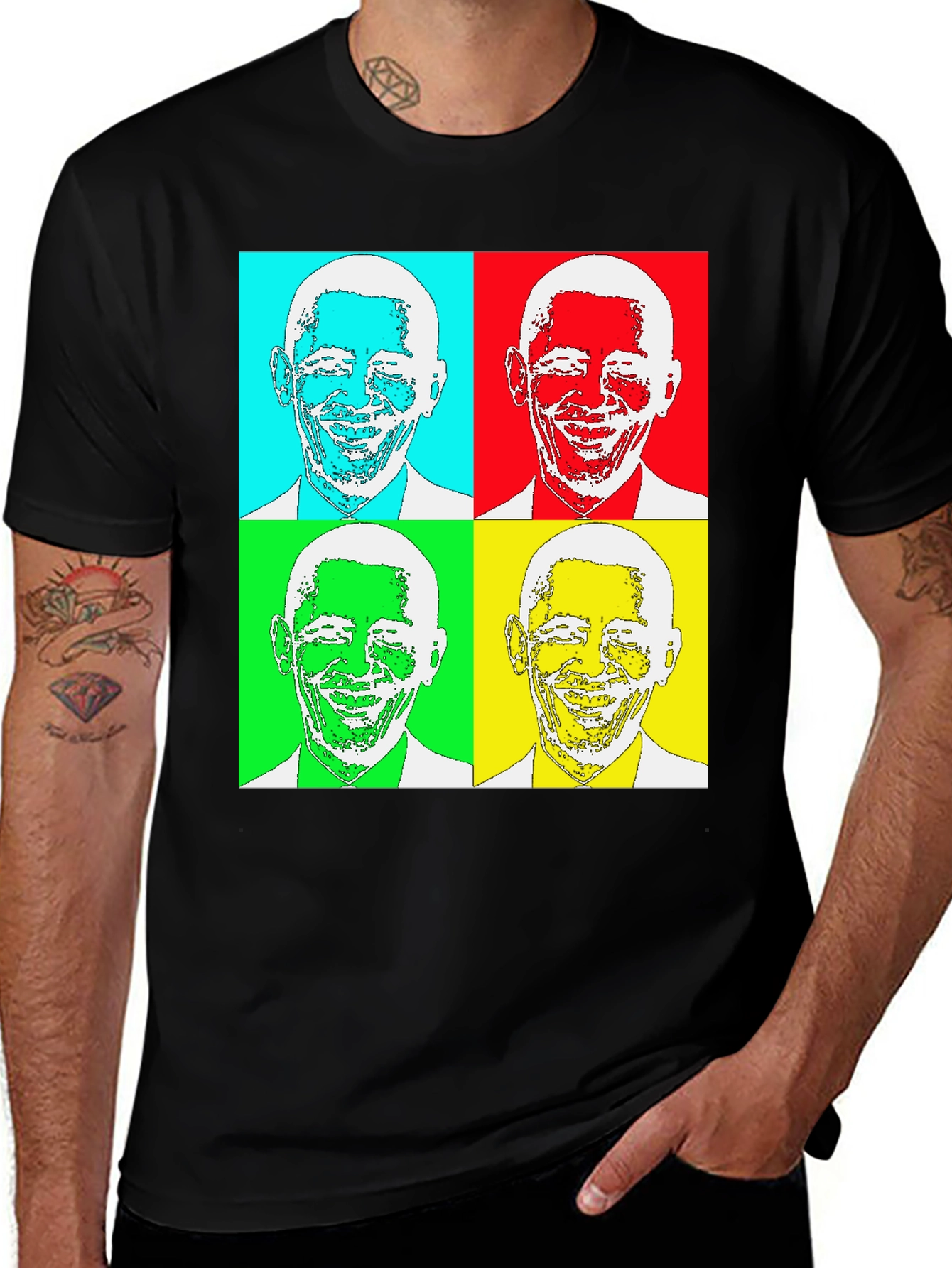 Black Pop Art Obama T-Shirt - Graphic Tee main image