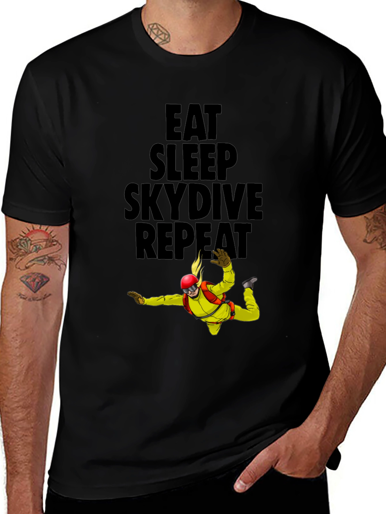 Variant 22 of Eat Sleep Skydive Repeat Black T-Shirt