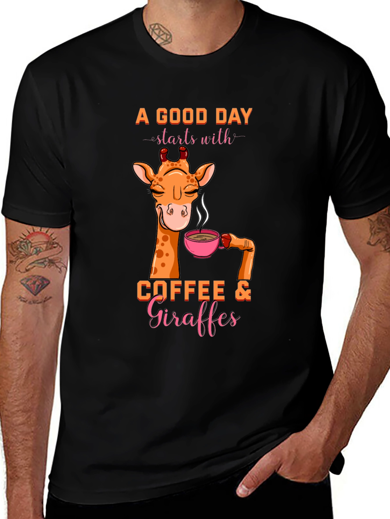 Variant 28 of Coffee & Giraffes Graphic Tee - A Good Day Start