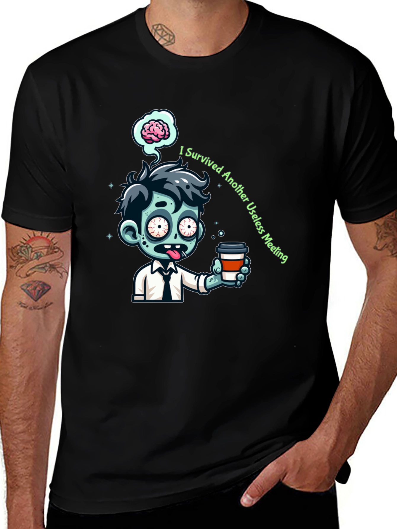 Variant 11 of I Survived Another Useless Meeting Zombie T-Shirt