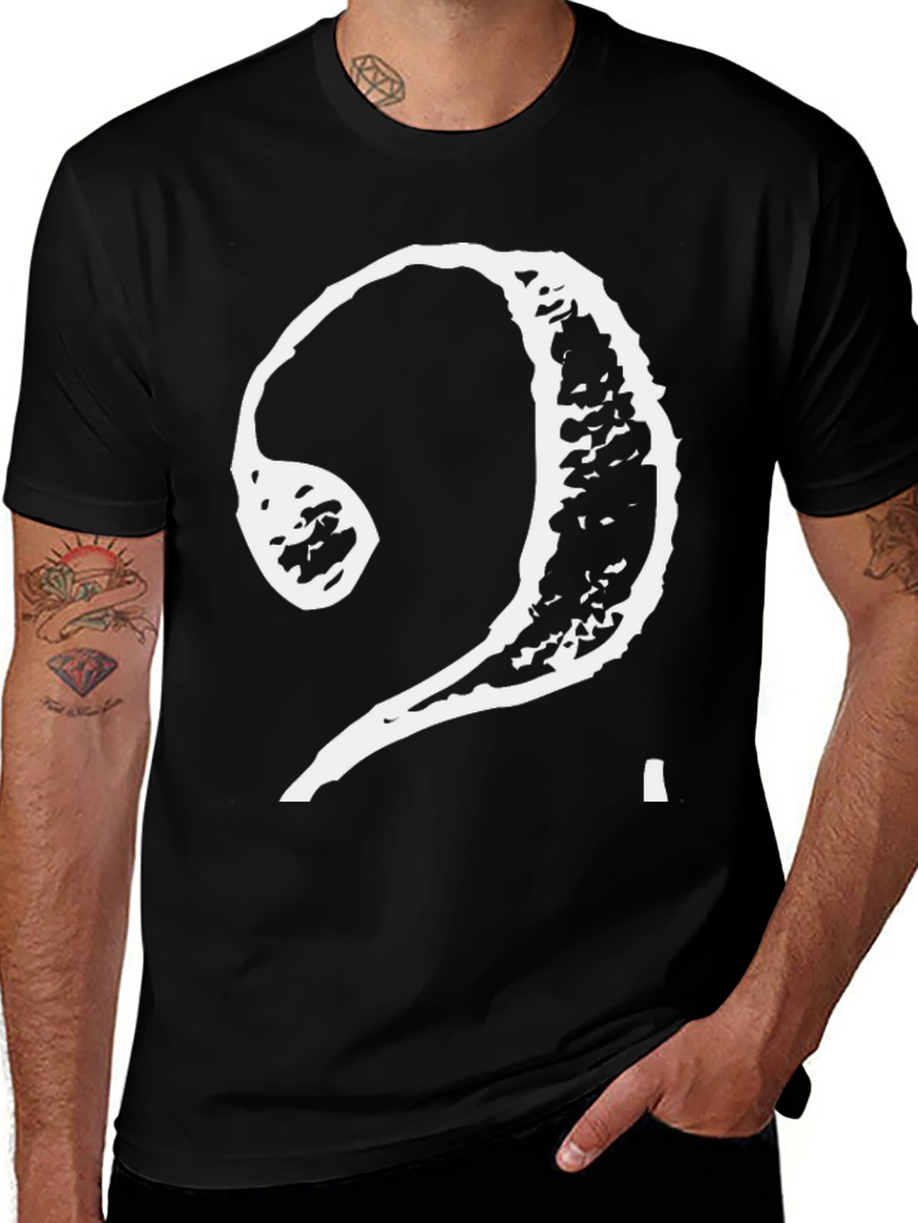 Variant 22 of Grunge Style Symbol Black T-Shirt