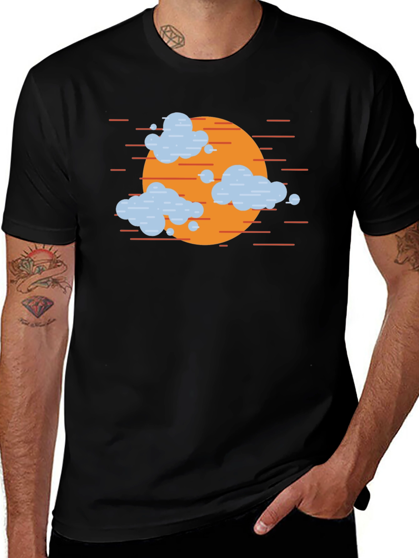 Variant 18 of Sunset Clouds Graphic T-Shirt - Casual Cotton Tee
