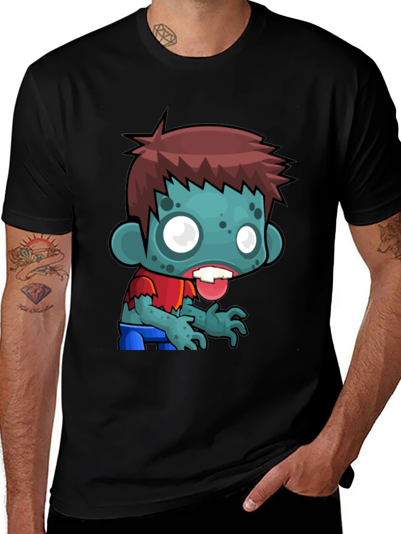 Variant 11 of Cartoon Zombie Graphic Tee - Soft Cotton Blend