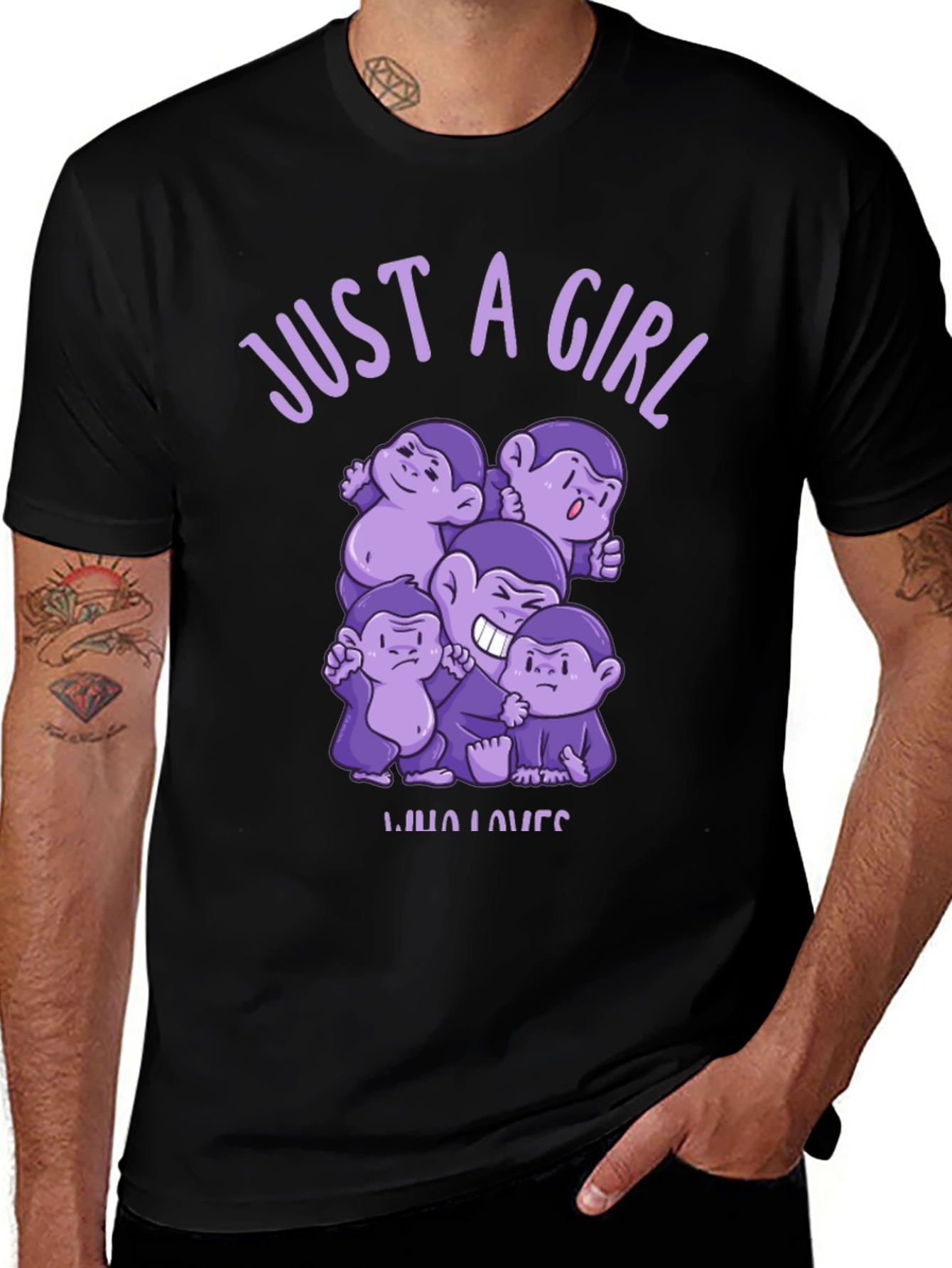 Variant 27 of Just A Girl Who Loves Monkeys T-Shirt
