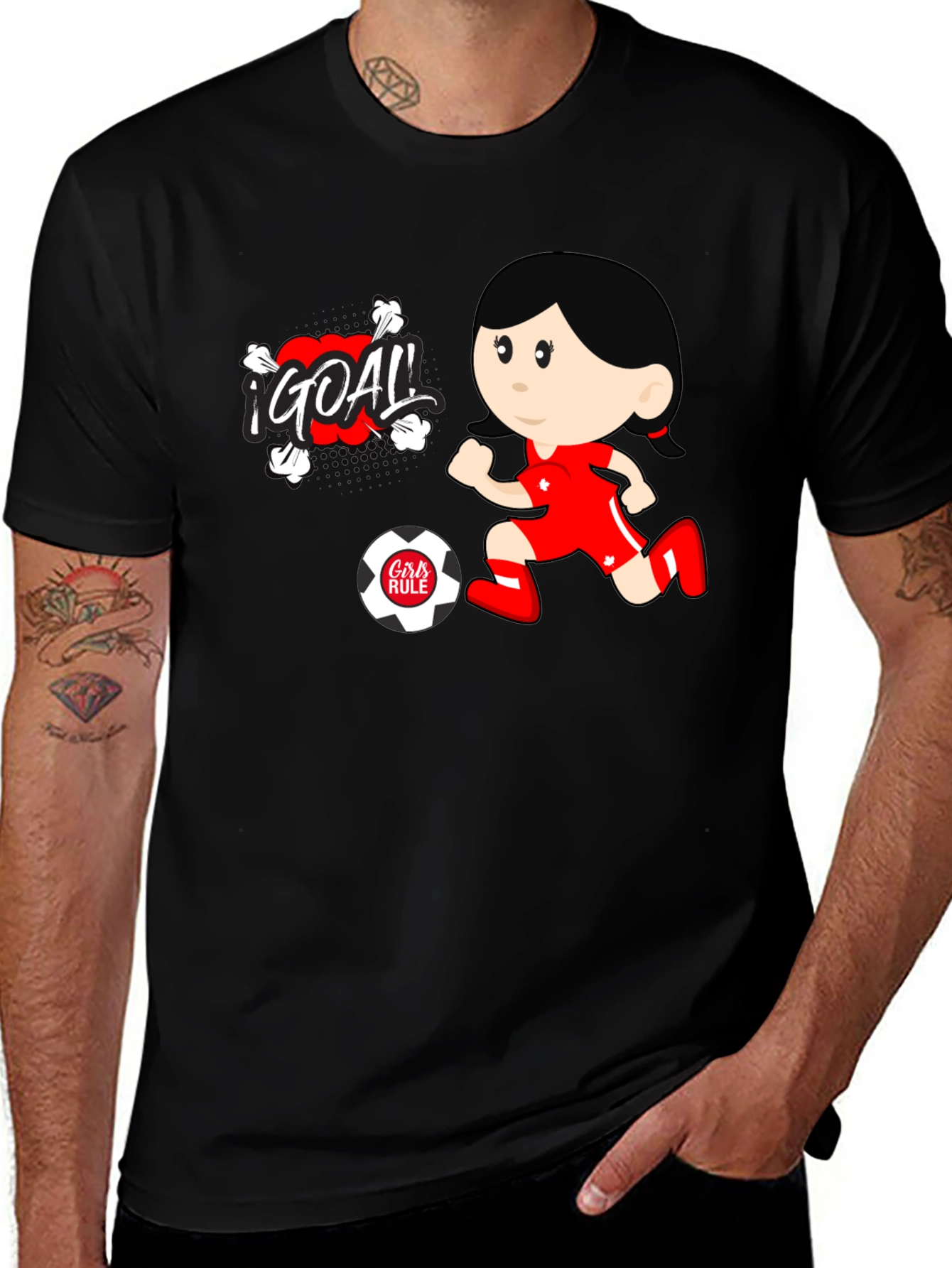 Variant 10 of Girls Rule Soccer T-Shirt