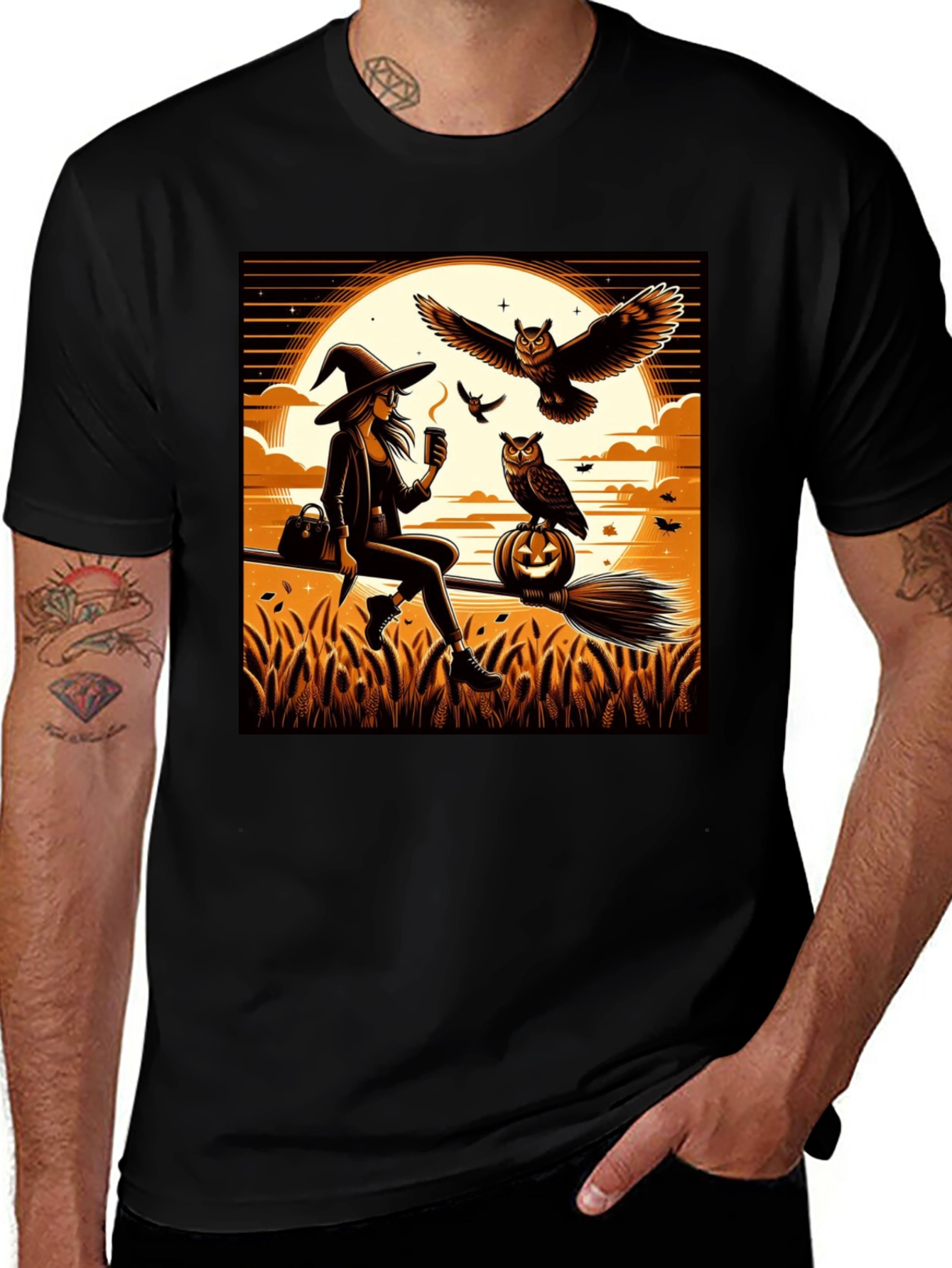 Variant 7 of Witch & Owl Halloween T-Shirt