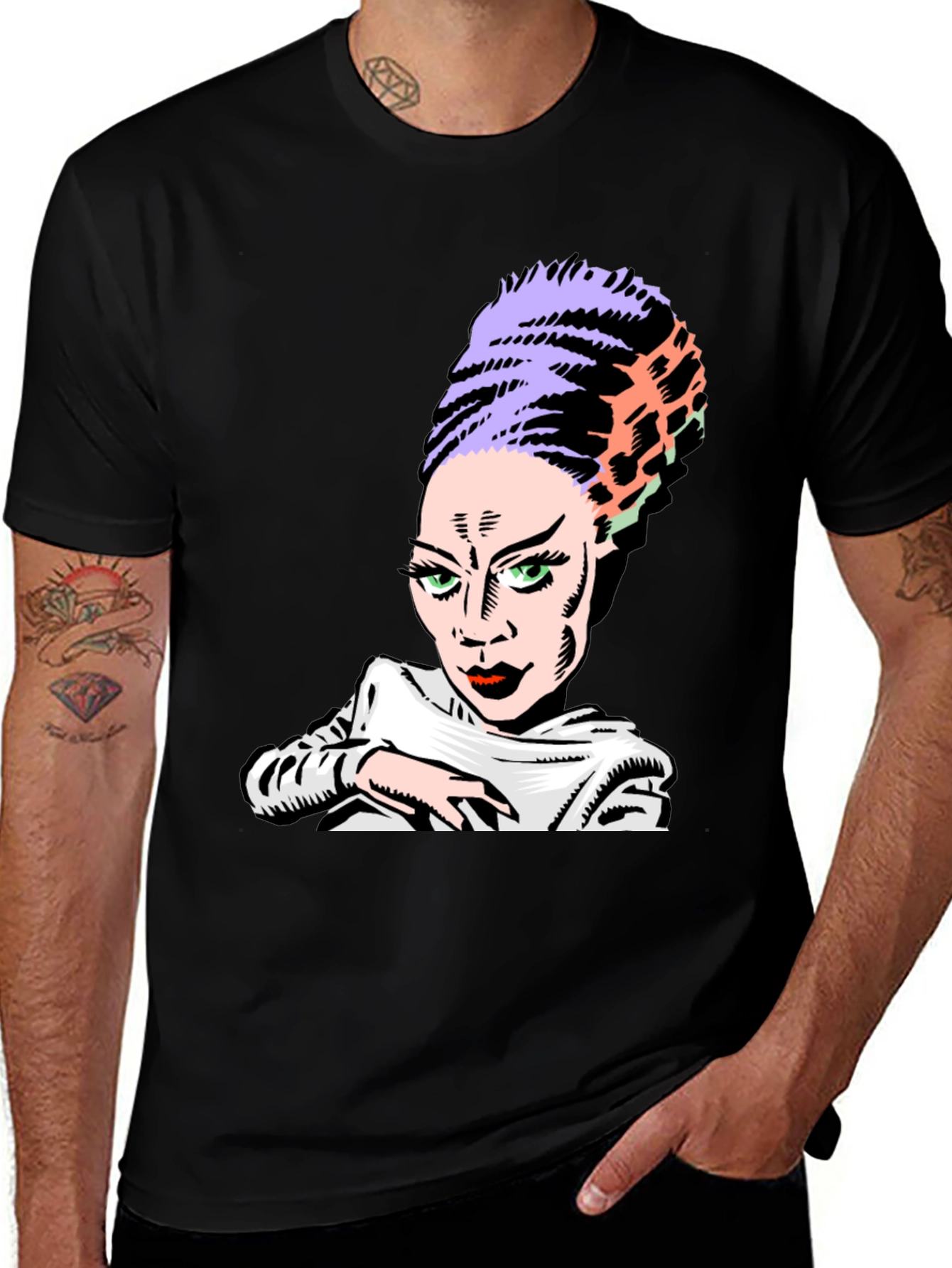 Bride of Frankenstein Graphic Tee - Stylish Horror Shirt