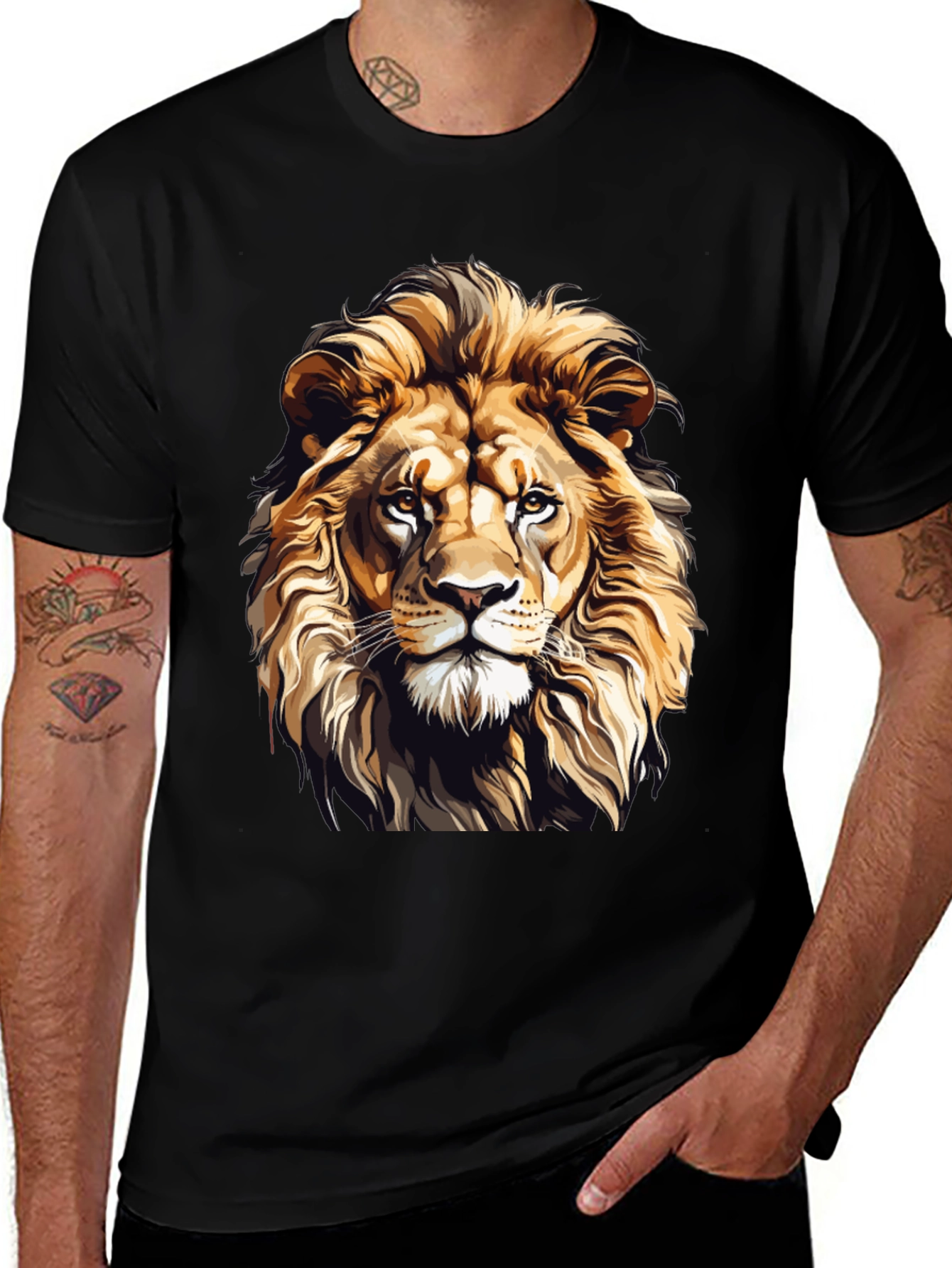 Variant 7 of Lion Graphic T-Shirt - Fierce Style