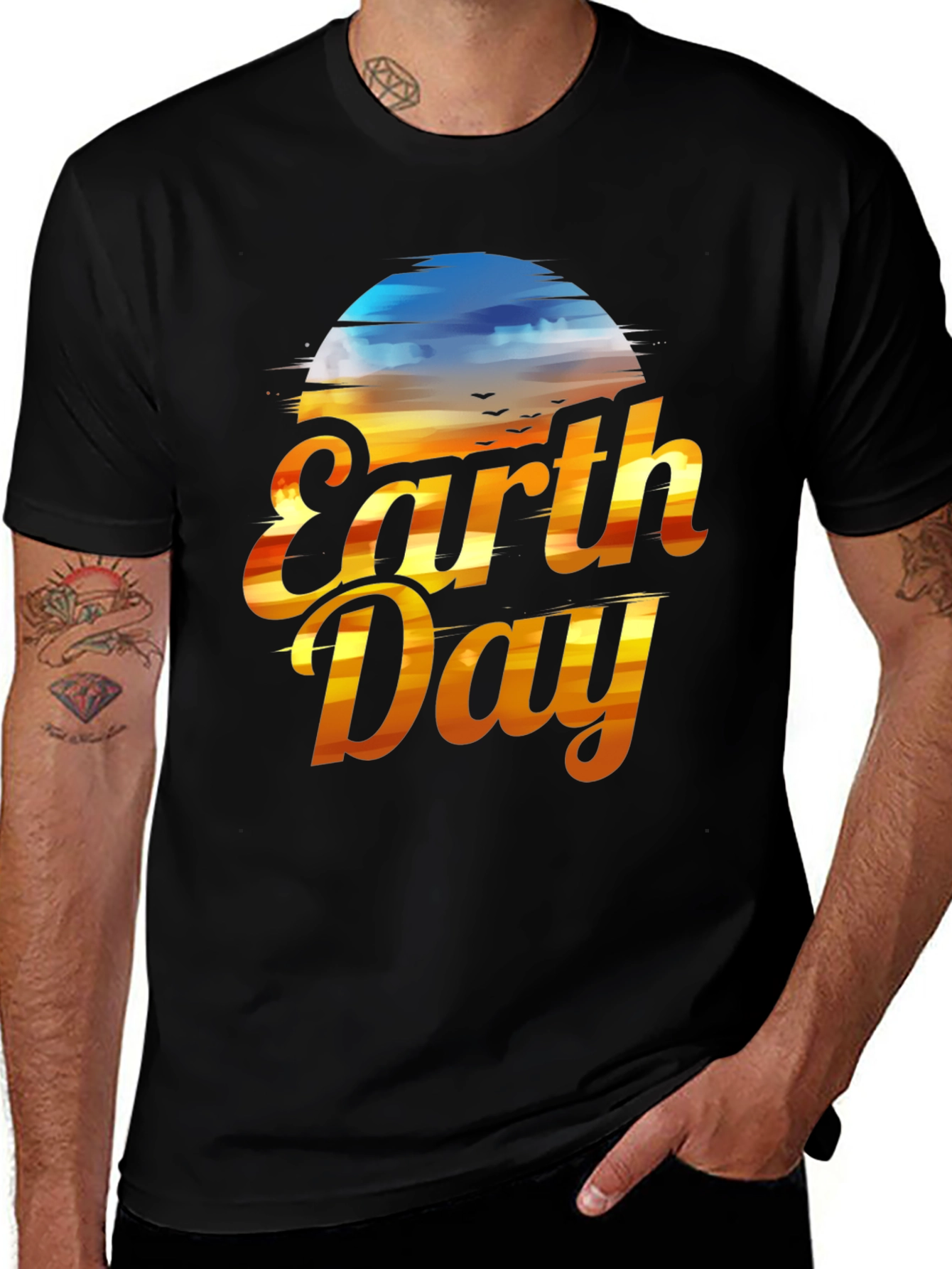 Variant 23 of Earth Day Graphic T-Shirt - Black