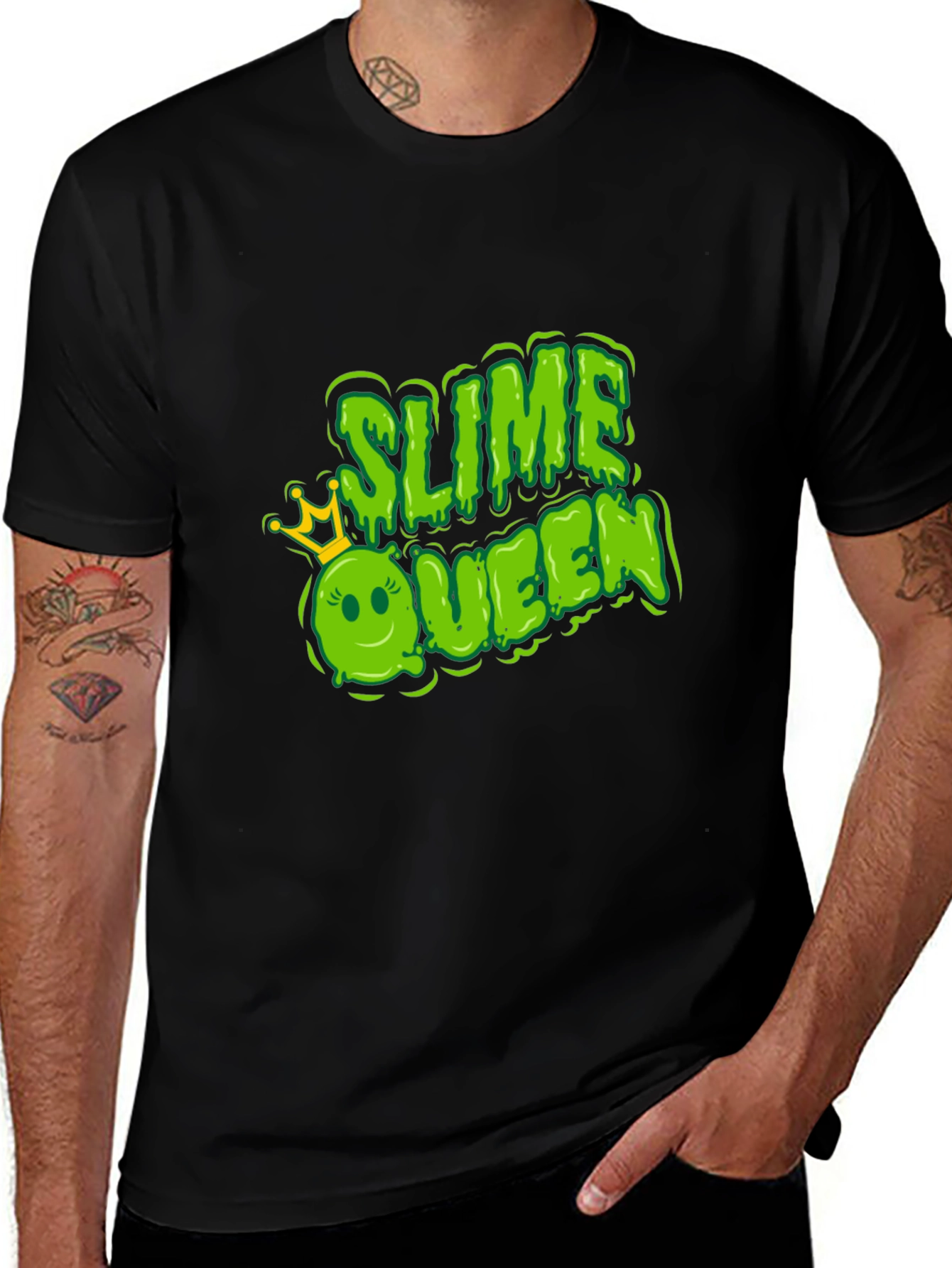 Variant 11 of Slime Queen Graphic Tee - Black Cotton Blend