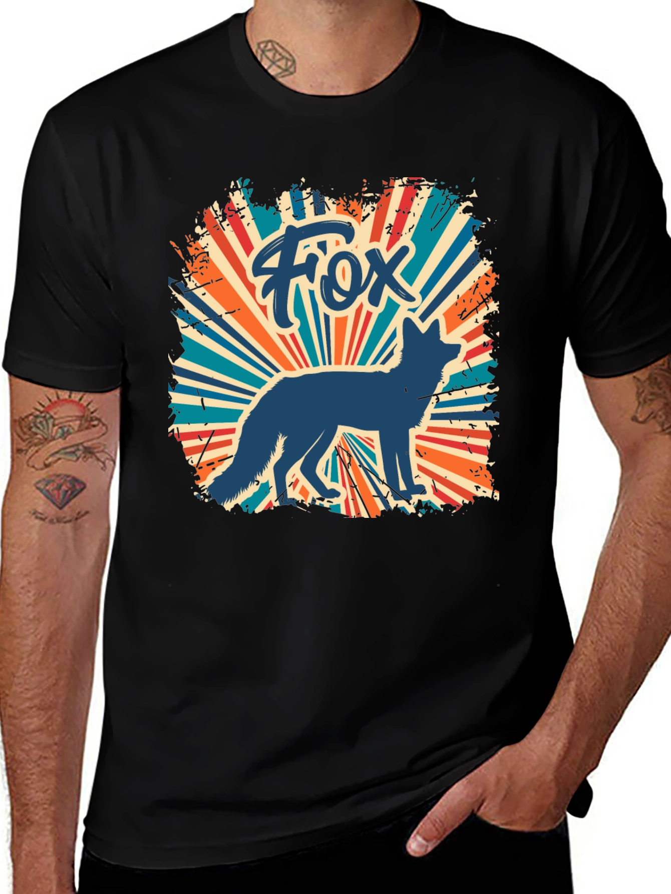 Variant 26 of Retro Fox Graphic Tee - Cool Animal T-Shirt
