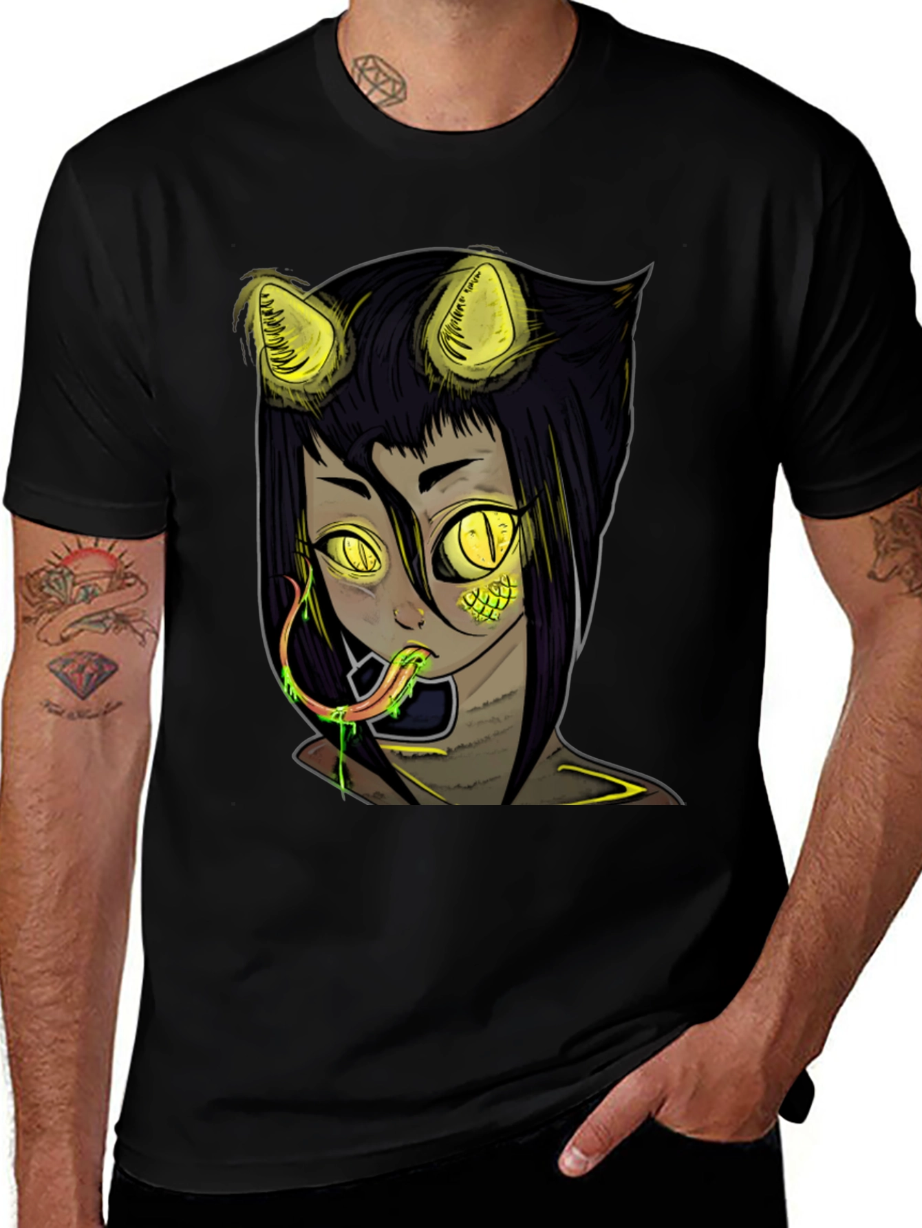 Variant 28 of Serpent Catgirl Graphic Tee