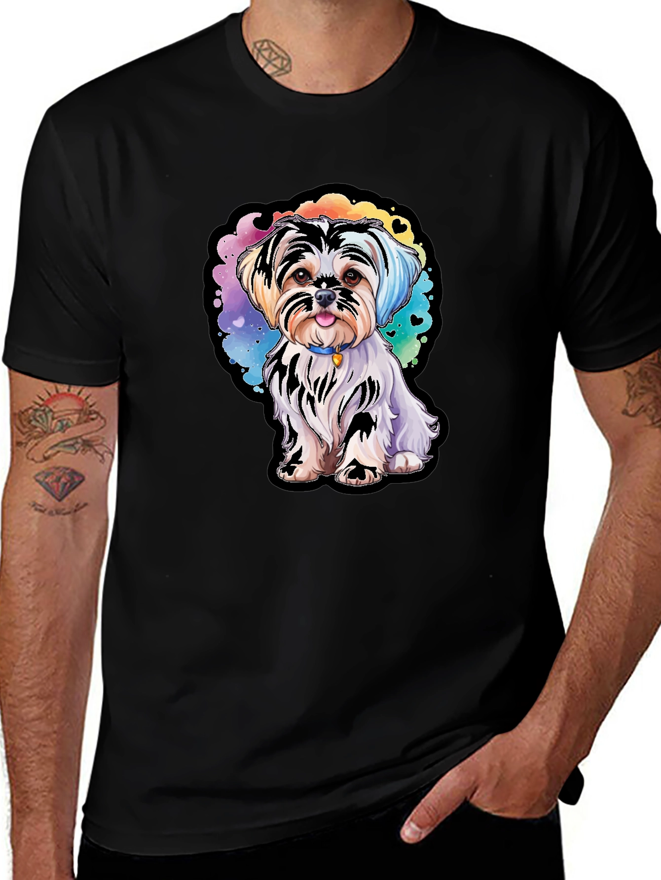 Black Cute Dog Graphic Tee - Stylish Unisex T-Shirt main image