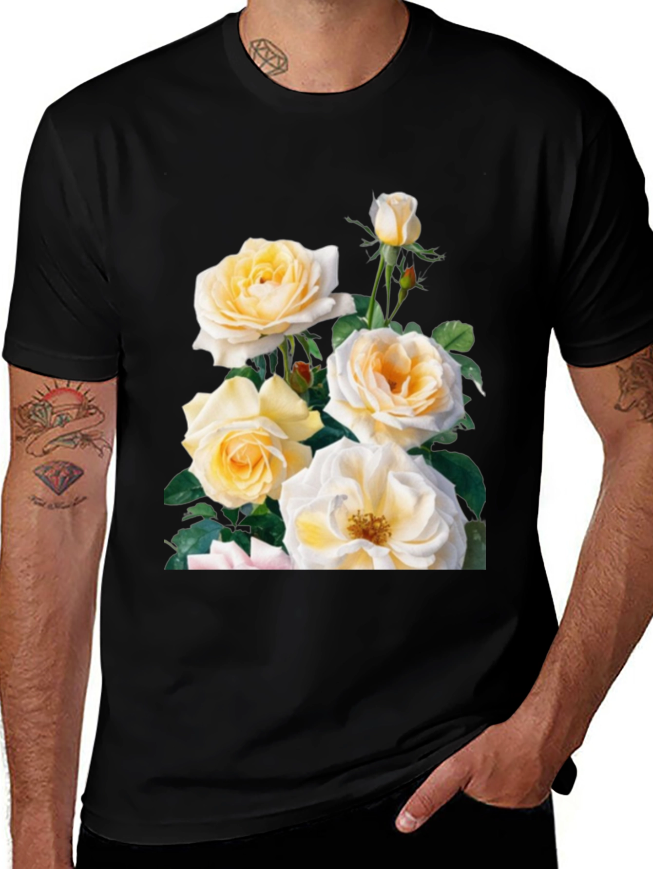 Variant 15 of Floral Rose Graphic T-Shirt - Soft Cotton Blend