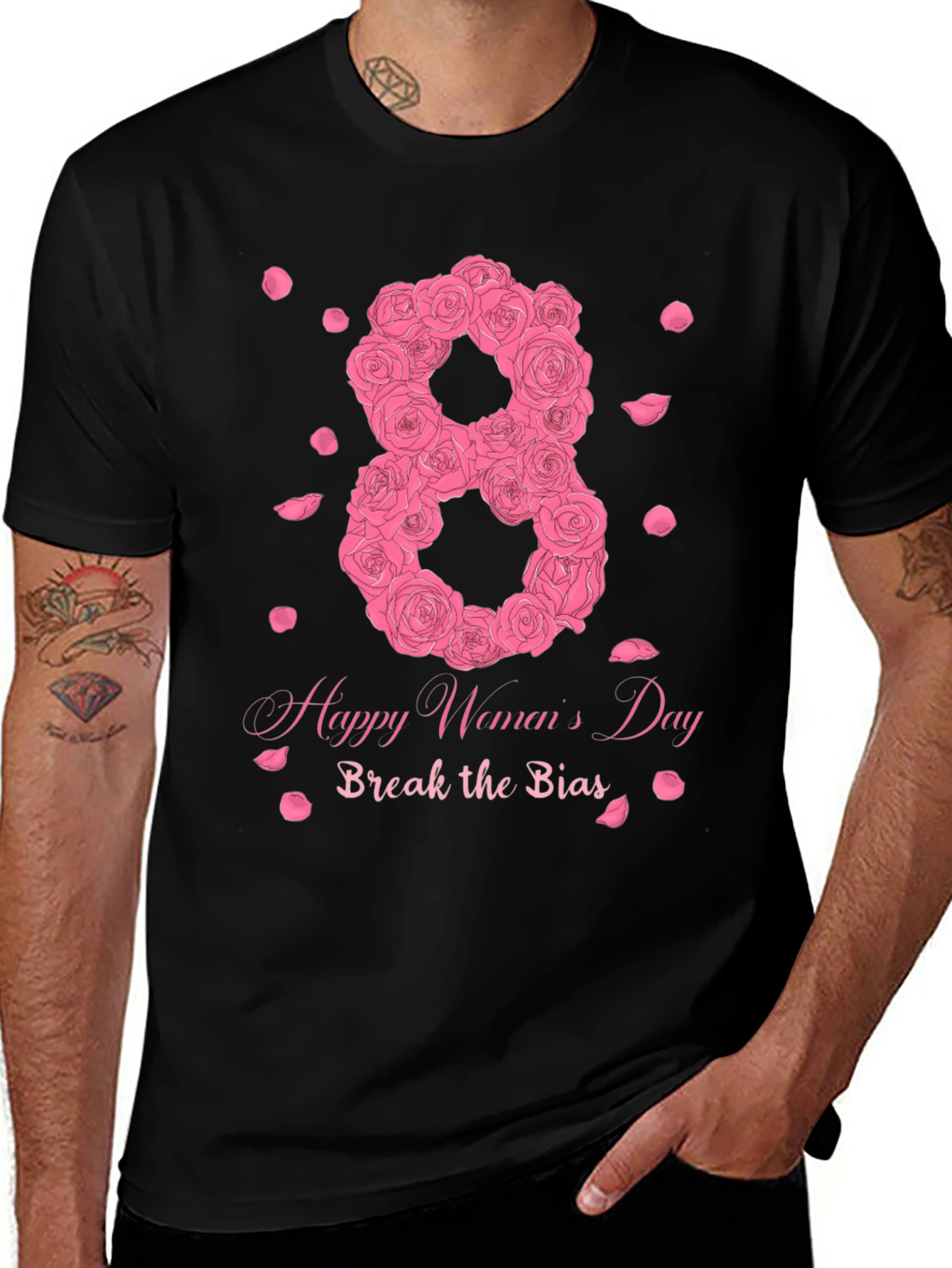Women's Day T-Shirt - Floral Number 8, Break the Bias