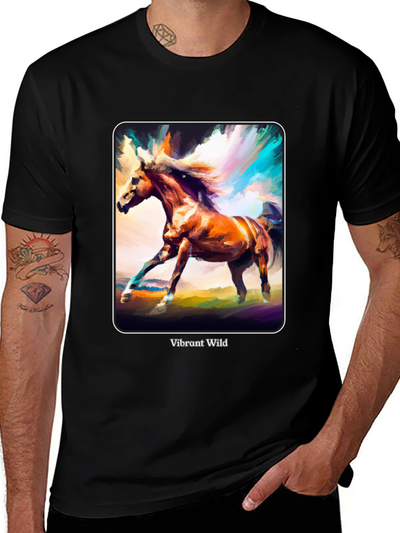 Variant 26 of Vibrant Wild Horse Graphic Tee