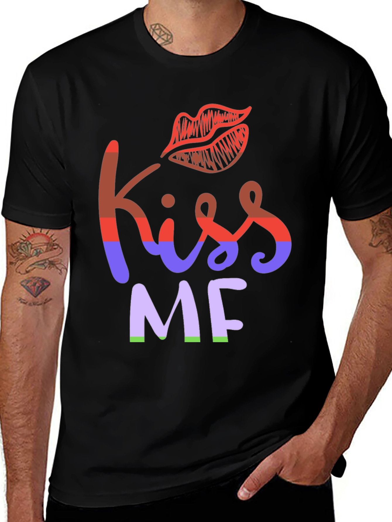 Variant 12 of Kiss Me Graphic T-Shirt - Fun & Flirty Tee