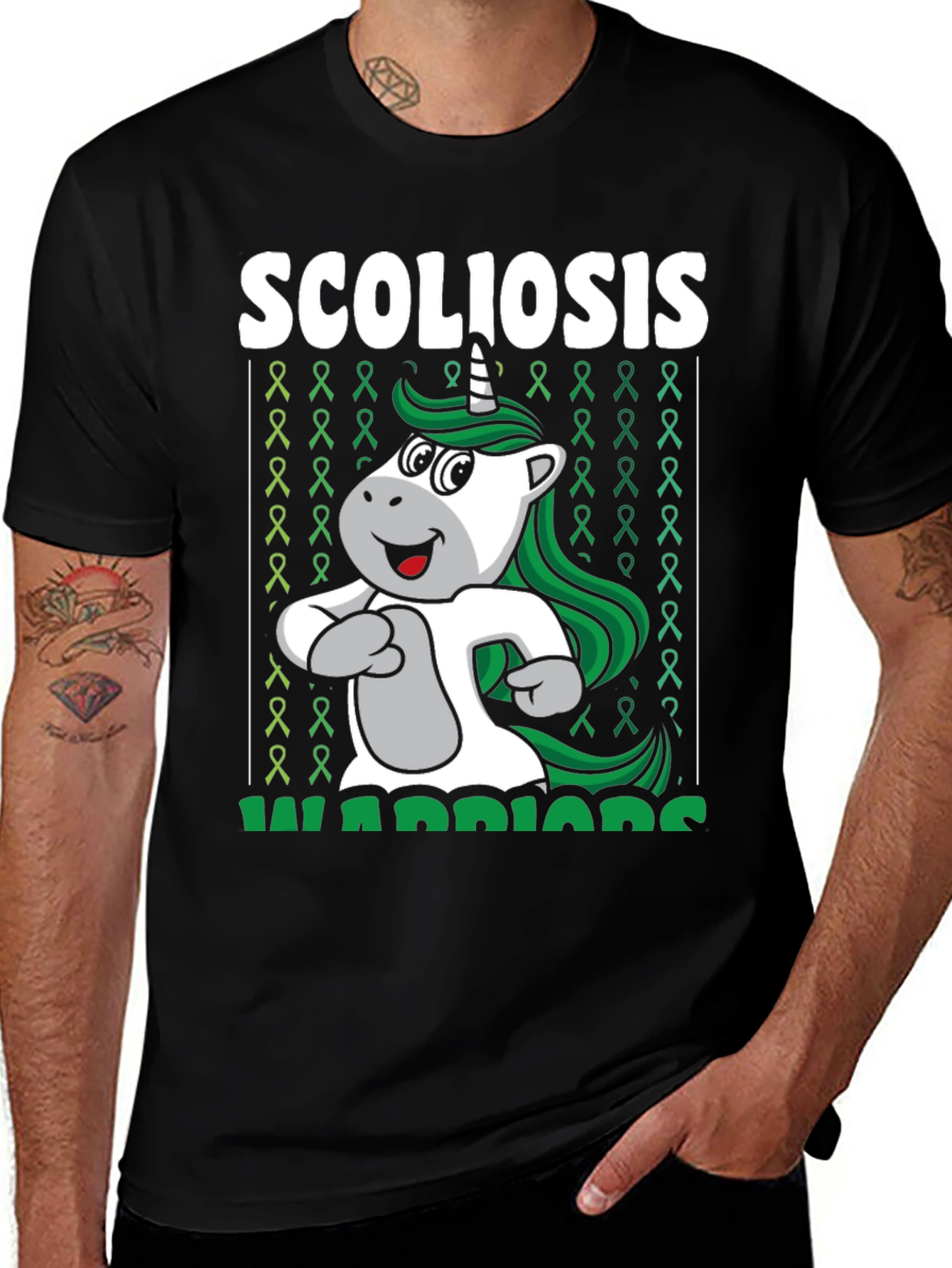 Variant 6 of Scoliosis Warrior Unicorn T-Shirt Awareness