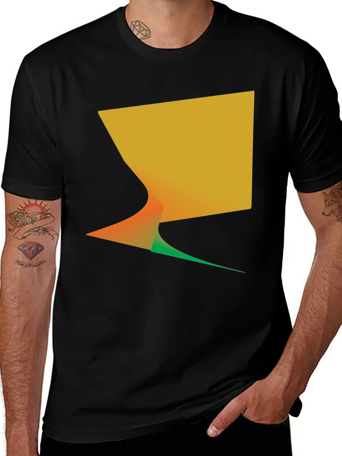 Variant 21 of Abstract Graphic Print Black T-Shirt