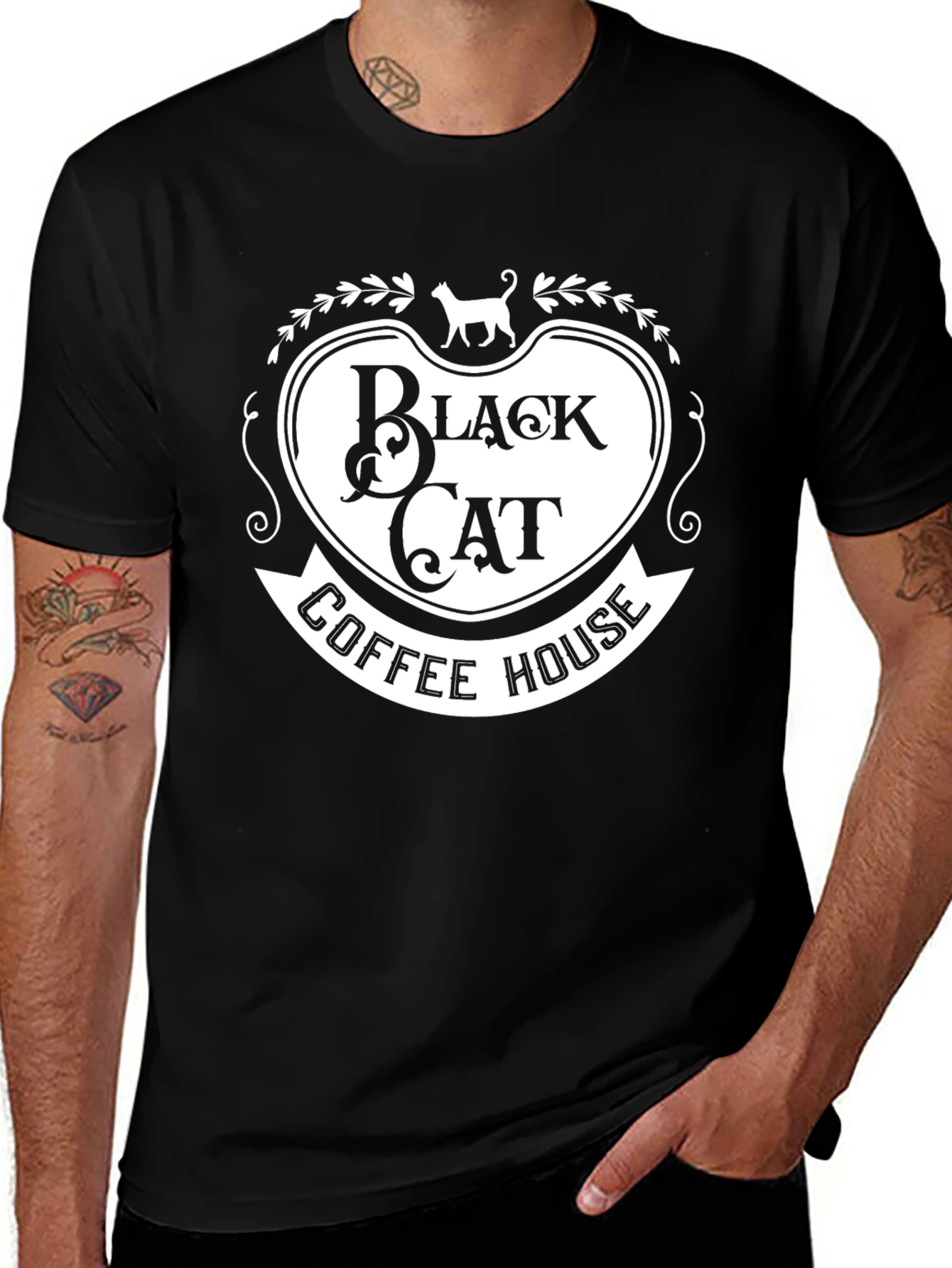 Variant 5 of Black Cat Coffee House Graphic Tee