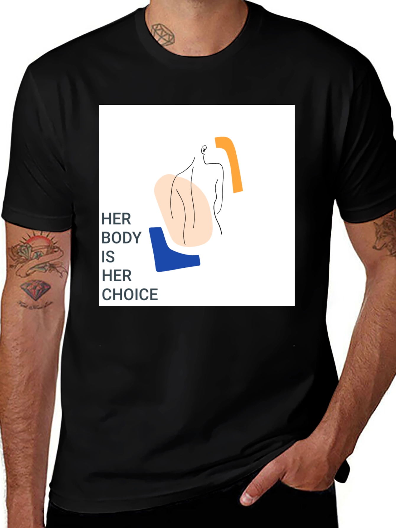 Variant 3 of Pro-Choice 'Her Body, Her Choice' Graphic Tee